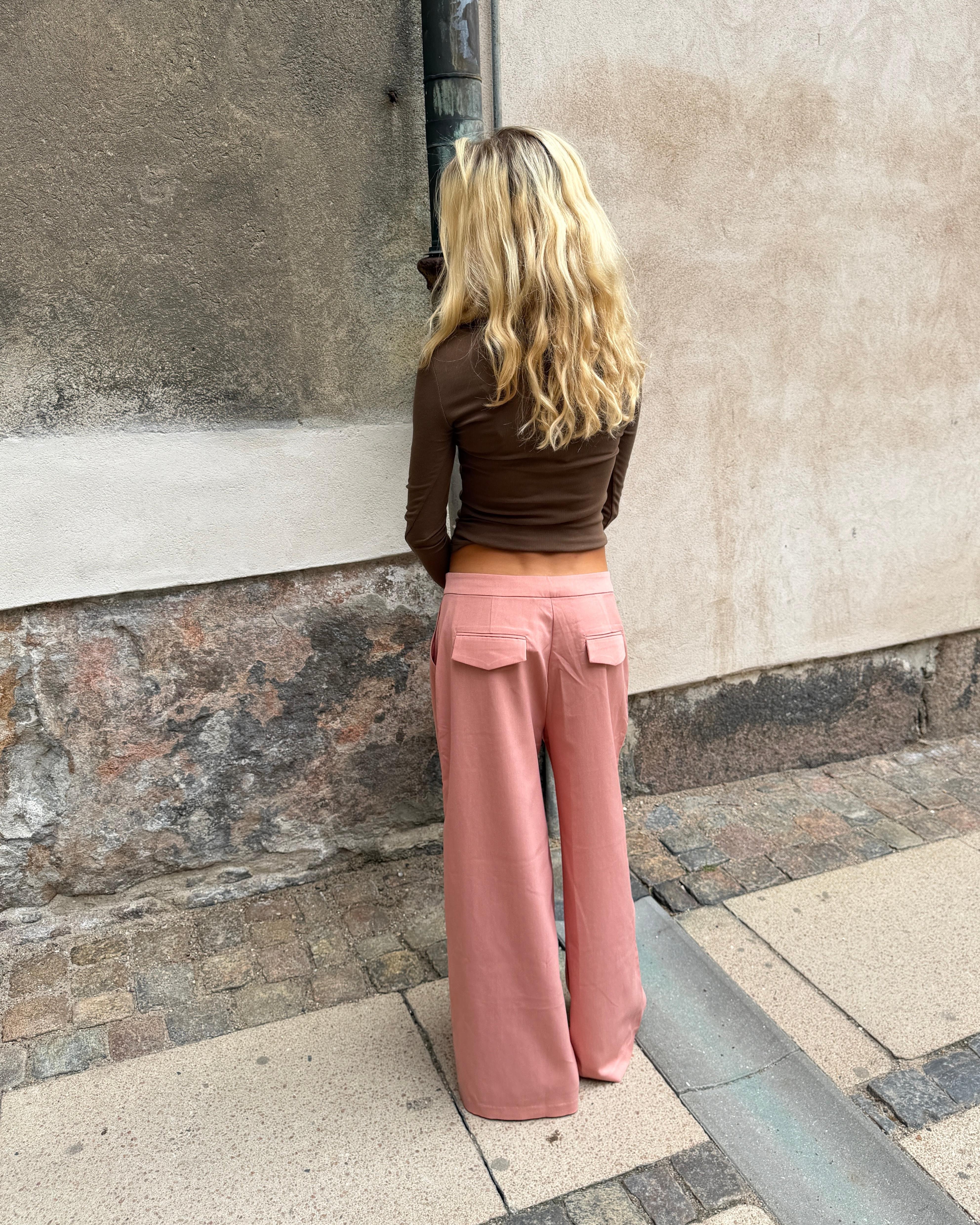AGNES BAGGY SUIT PANT - BLUSH - Dinvintageshop