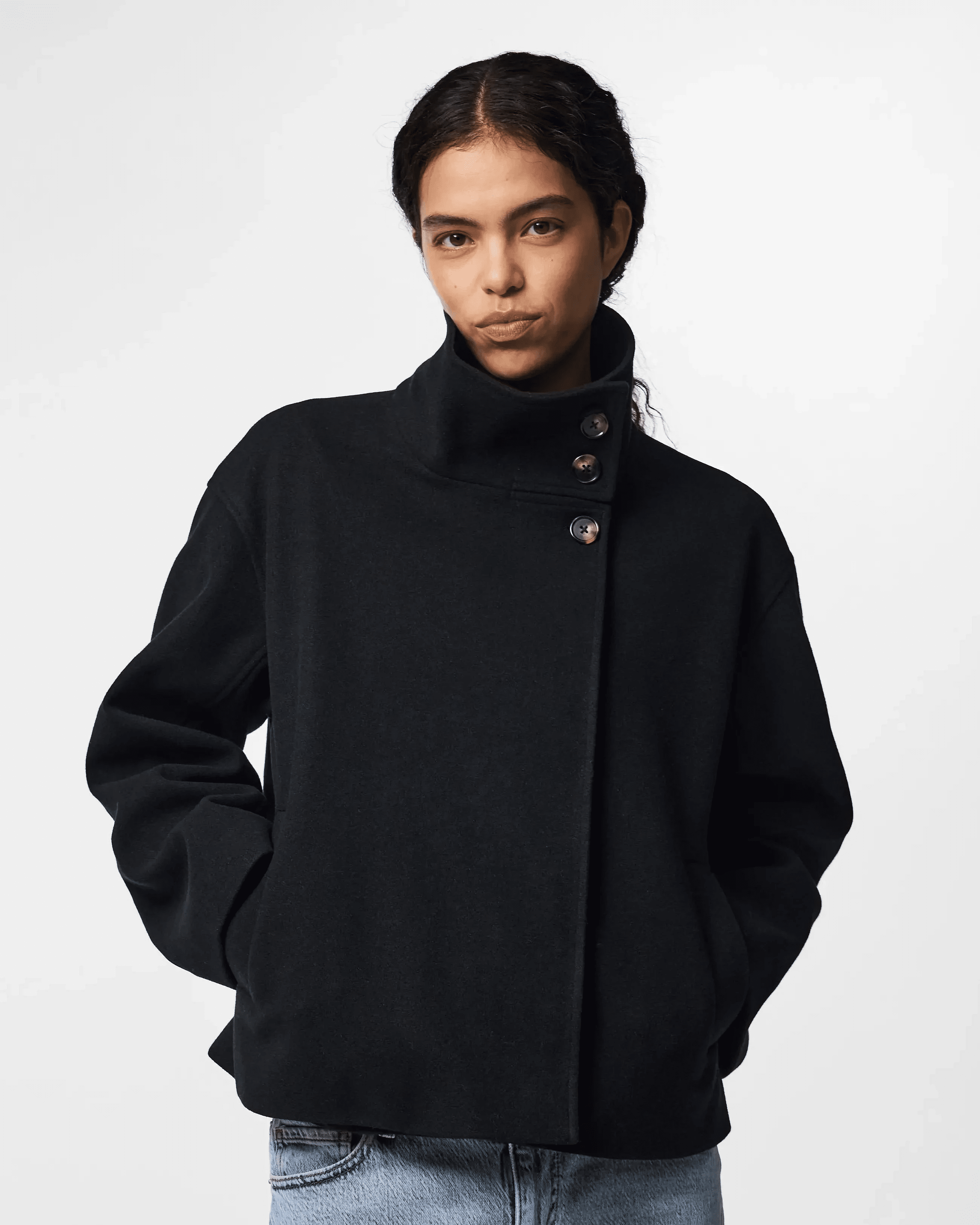 AGNES JAKKE - BLACK - Dinvintageshop