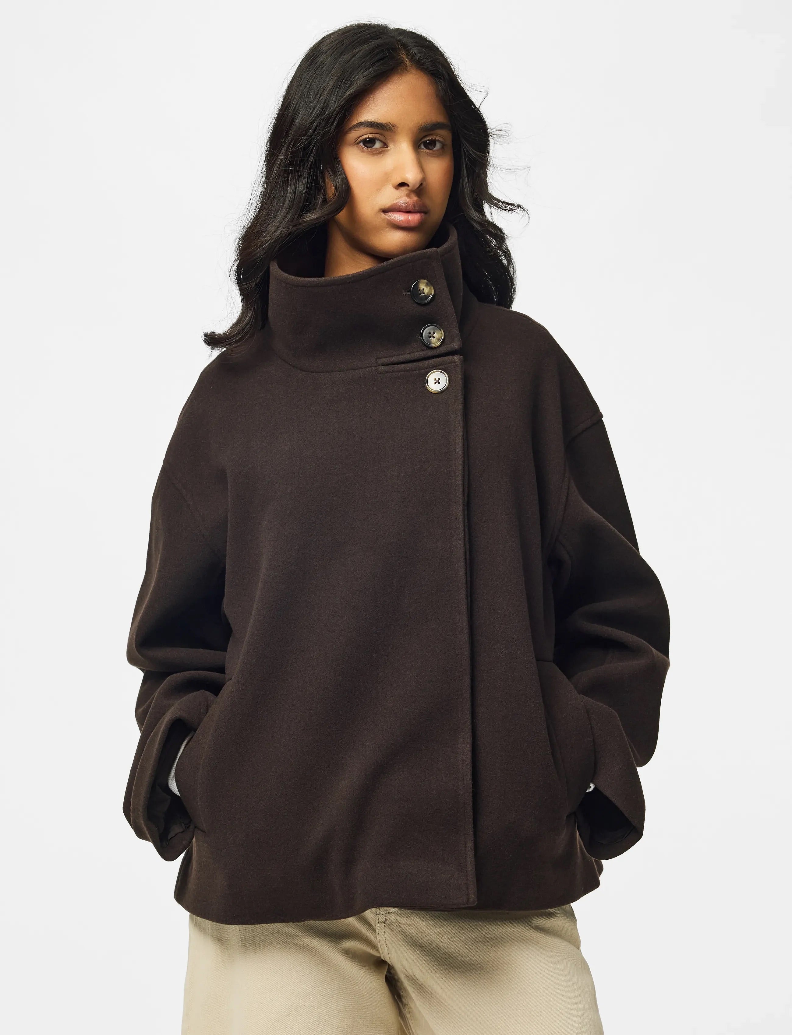 AGNES JAKKE - BROWN - Dinvintageshop