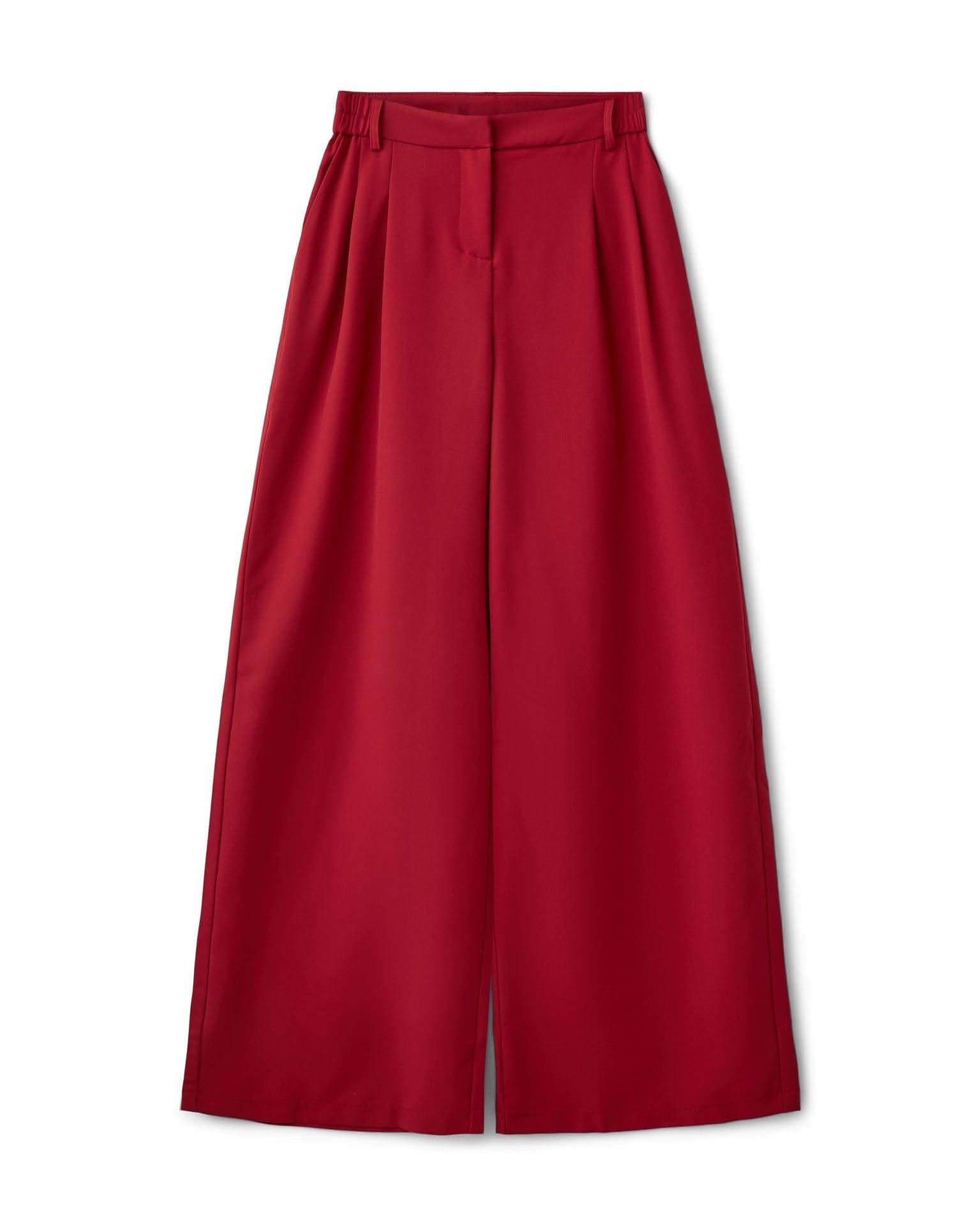 AIA BAGGY SUIT PANT - RED - Dinvintageshop