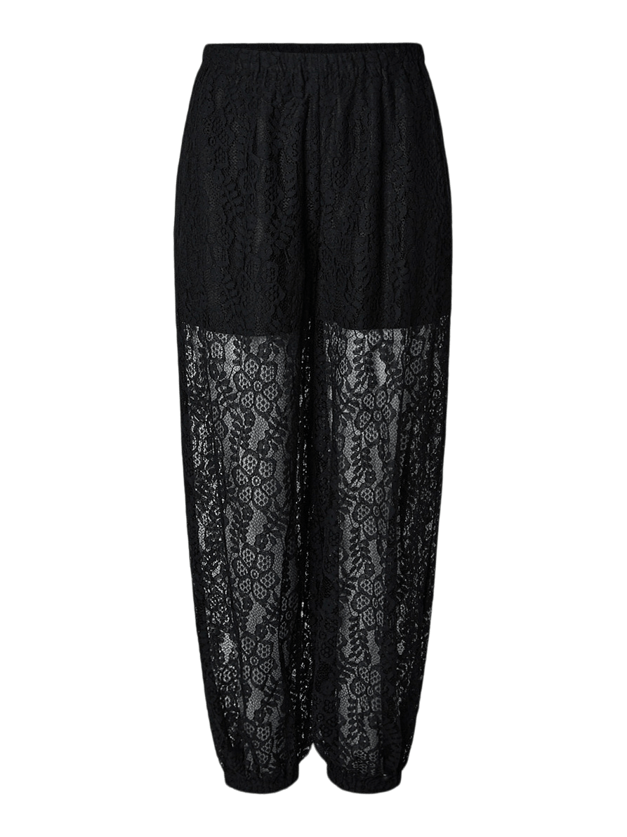 ALINE BALLOON LACE PANTS - Black - Dinvintageshop