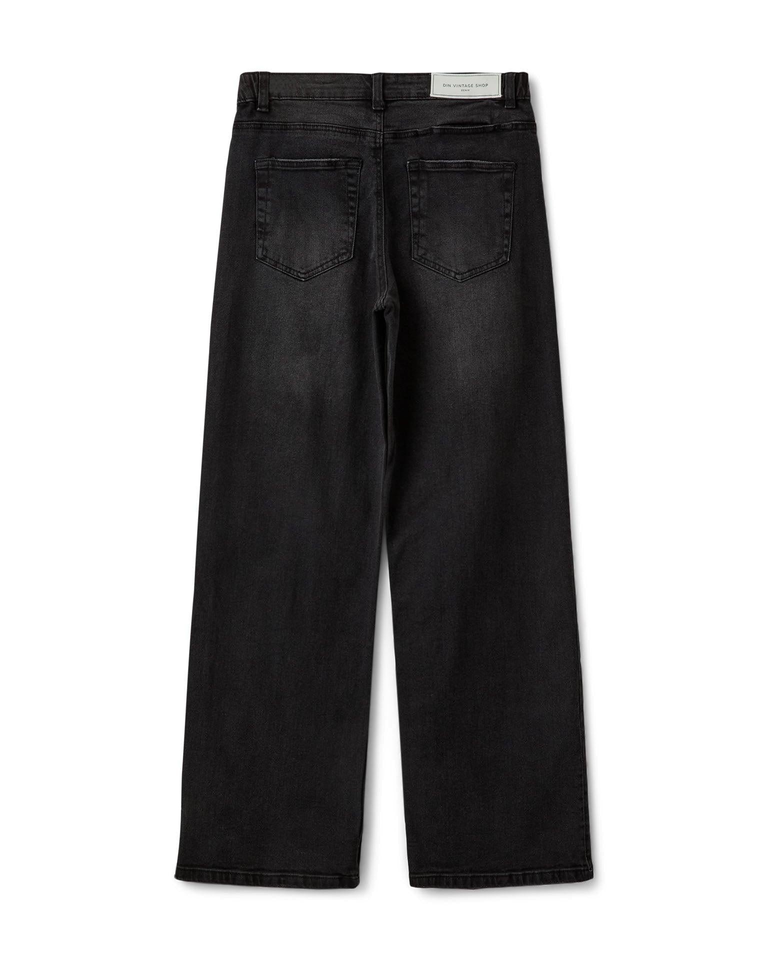 ALMA JEANS - DARK GREY - BLACK (MIDWAIST) - Dinvintageshop