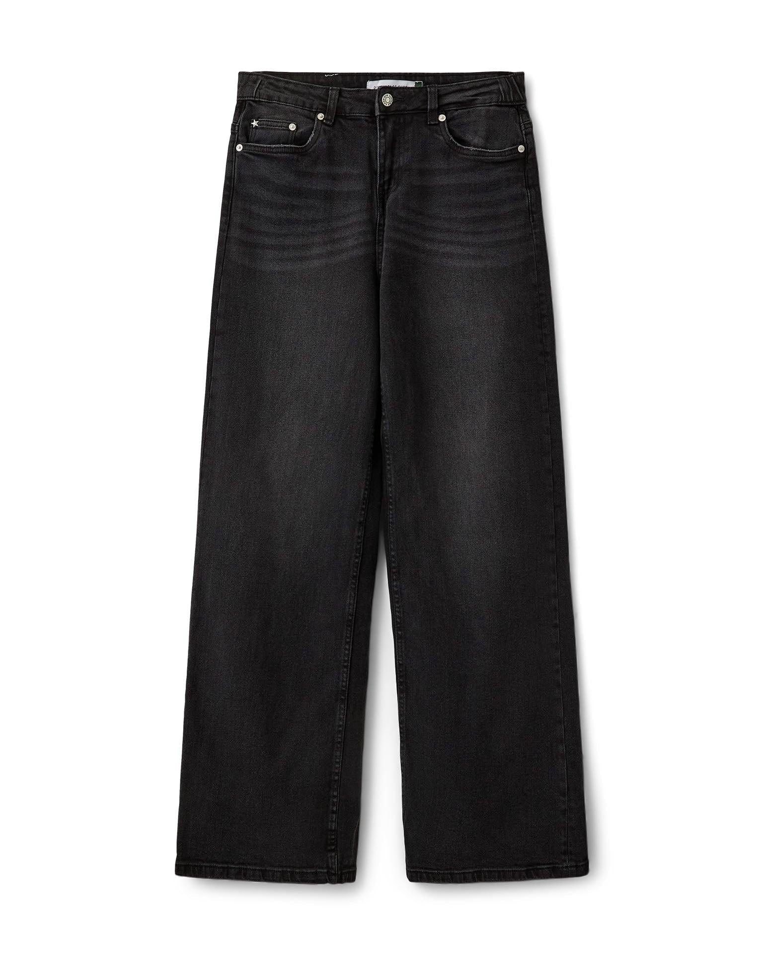 ALMA JEANS - DARK GREY - BLACK (MIDWAIST) - Dinvintageshop
