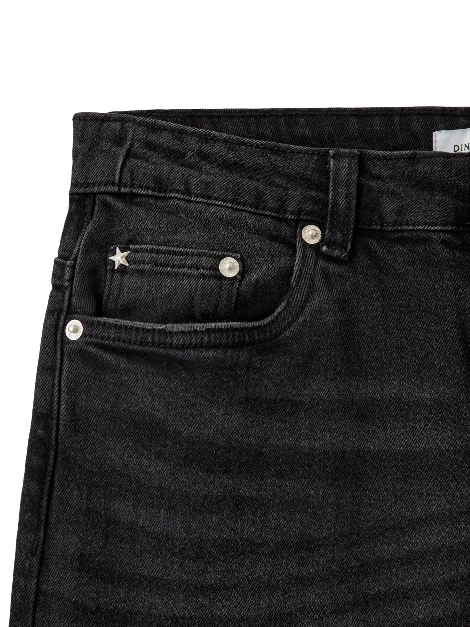 ALMA JEANS - DARK GREY - BLACK (MIDWAIST) - Dinvintageshop