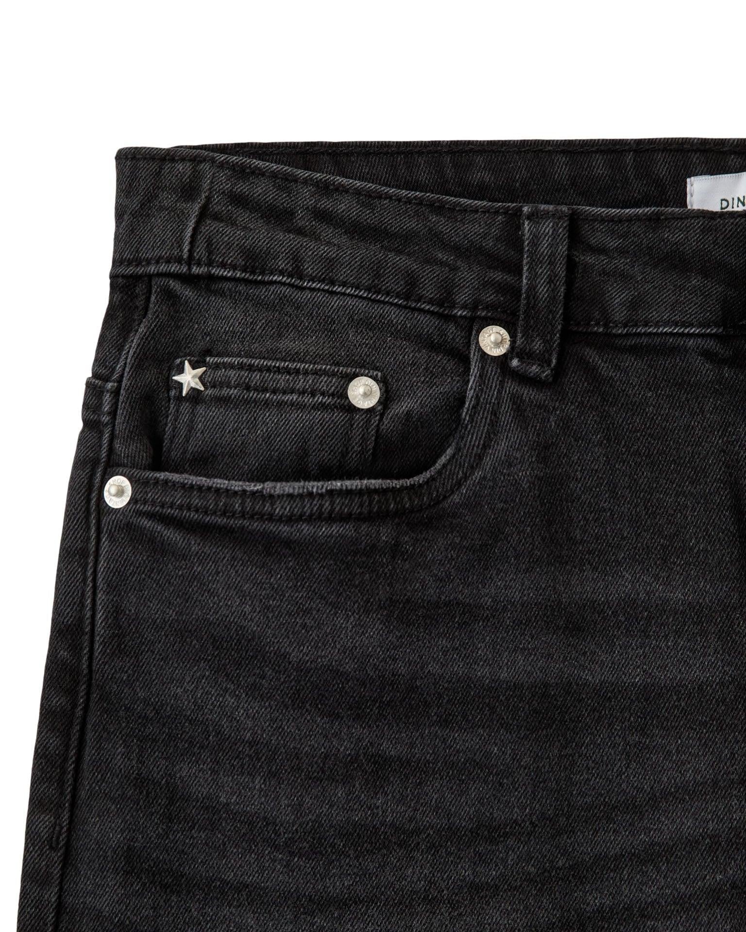 ALMA JEANS - DARK GREY - BLACK (MIDWAIST) - Dinvintageshop