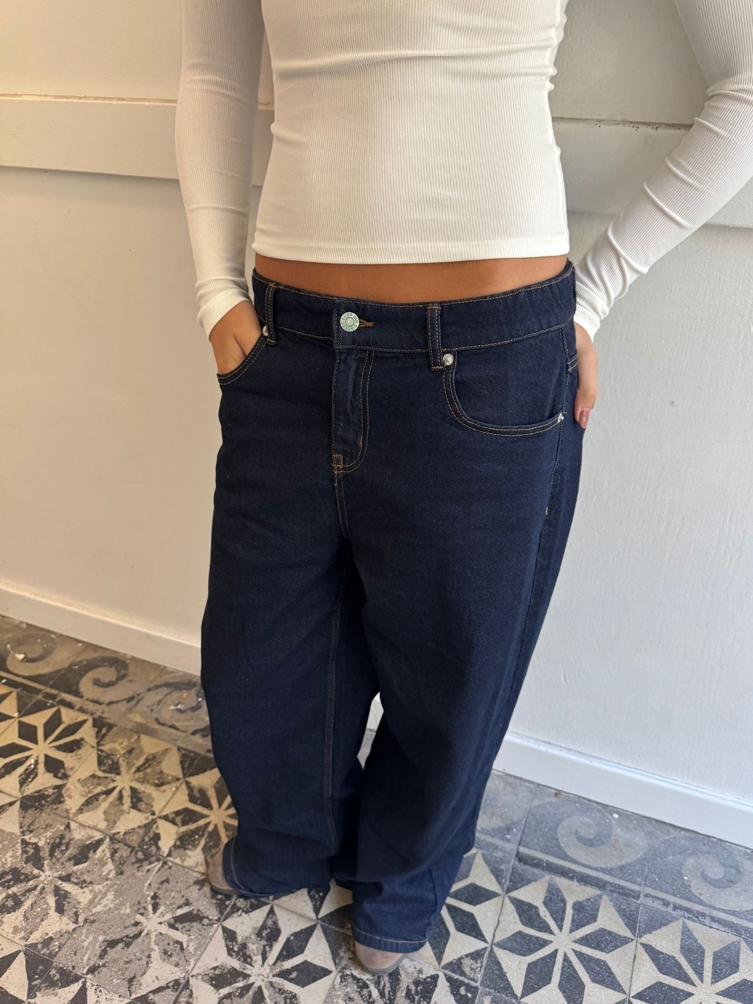 ALMA JEANS - INDIGO BLUE (MIDWAIST) - Dinvintageshop