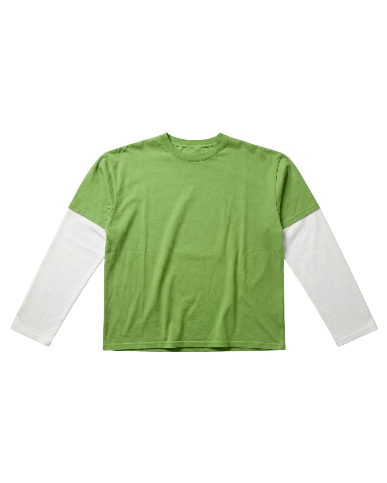 ALVIA LAYERED TEE - MATCHA GREEN/WHITE