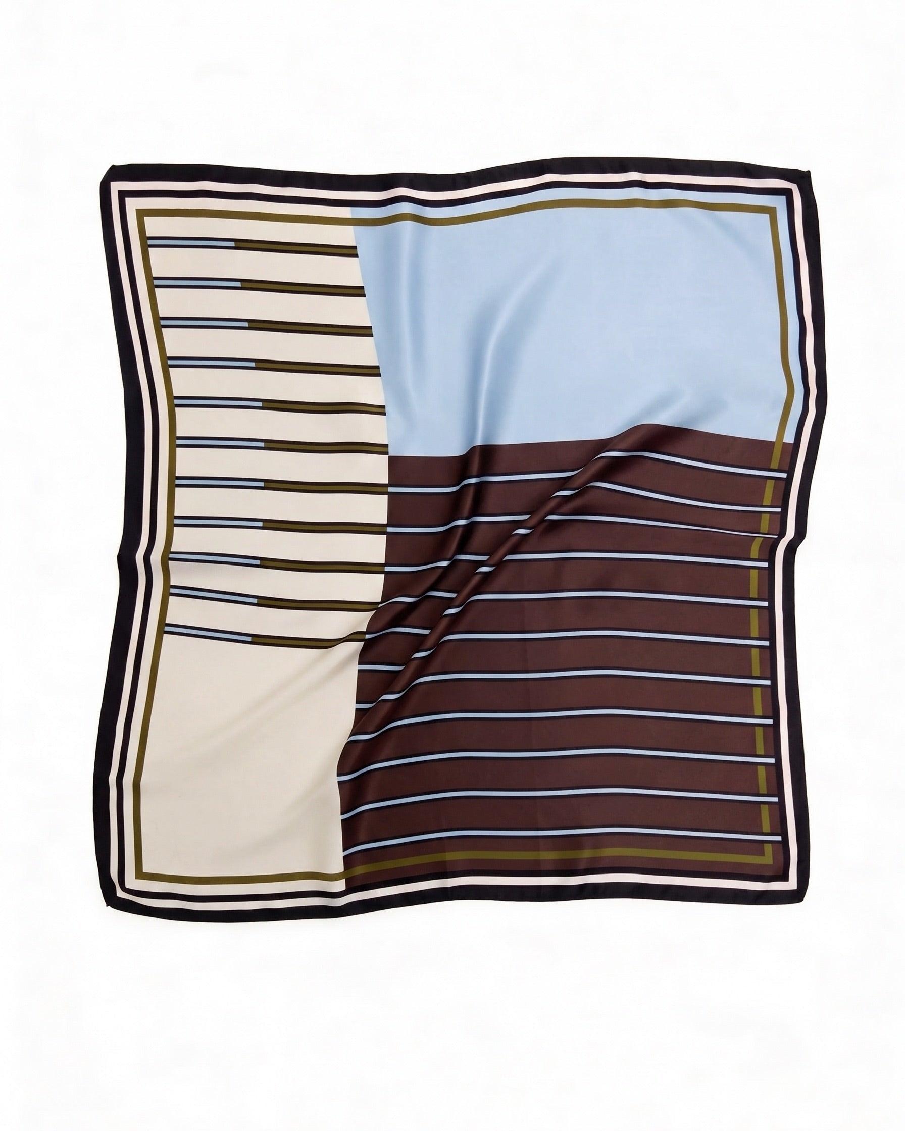 AMANDA SQUARE SCARF - CASHMERE BLUE GRAPHIC - Dinvintageshop