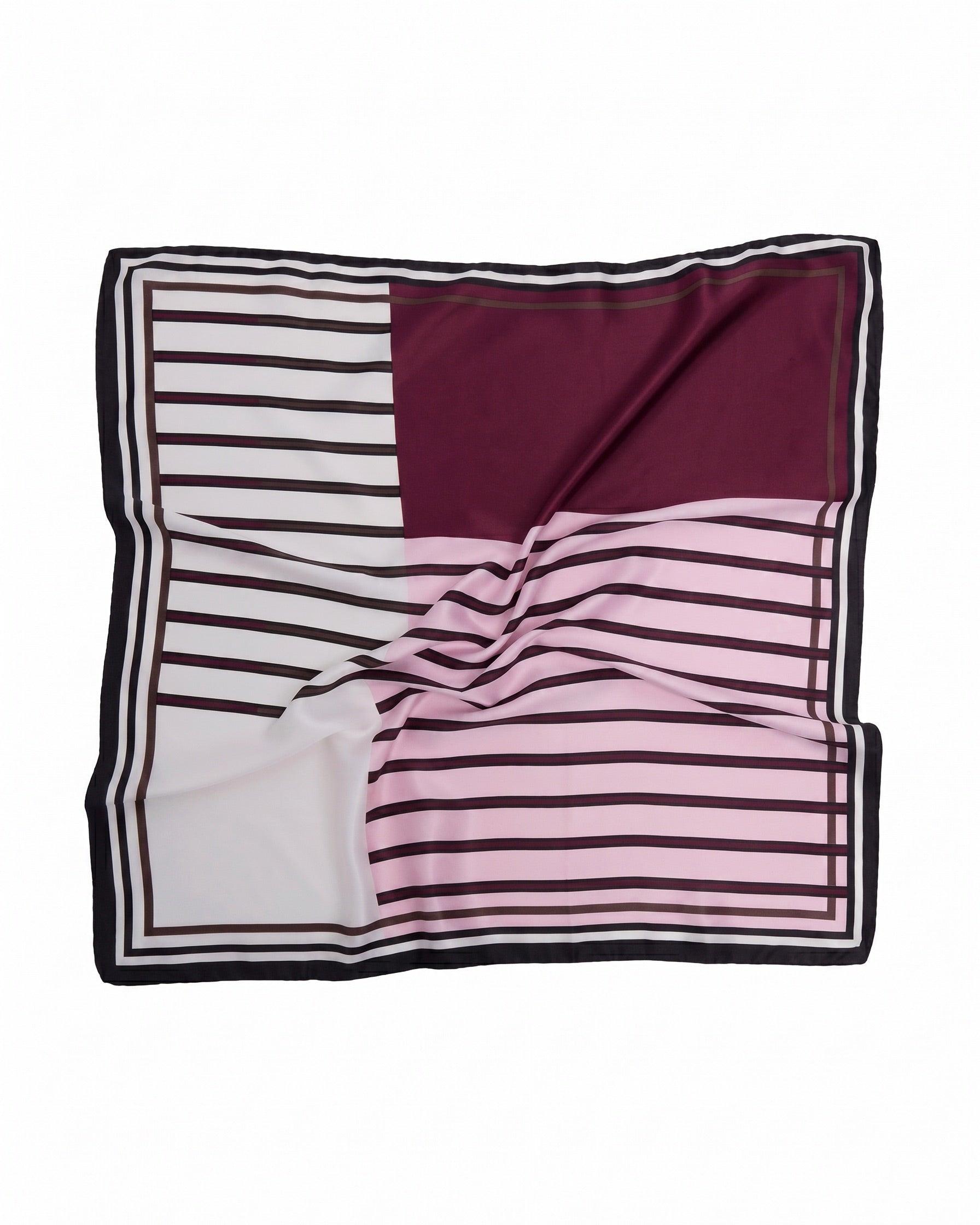 AMANDA SQUARE SCARF - TAWNY PORT GRAPHIC - Dinvintageshop