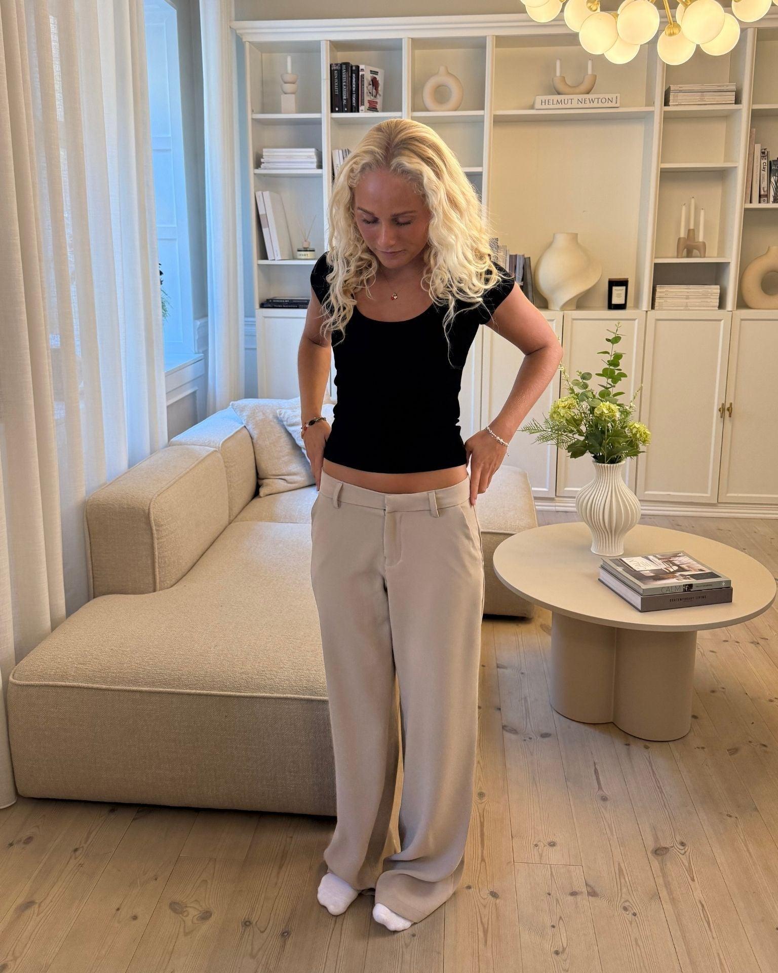 BELLA SUIT PANT - TAUPE - Dinvintageshop