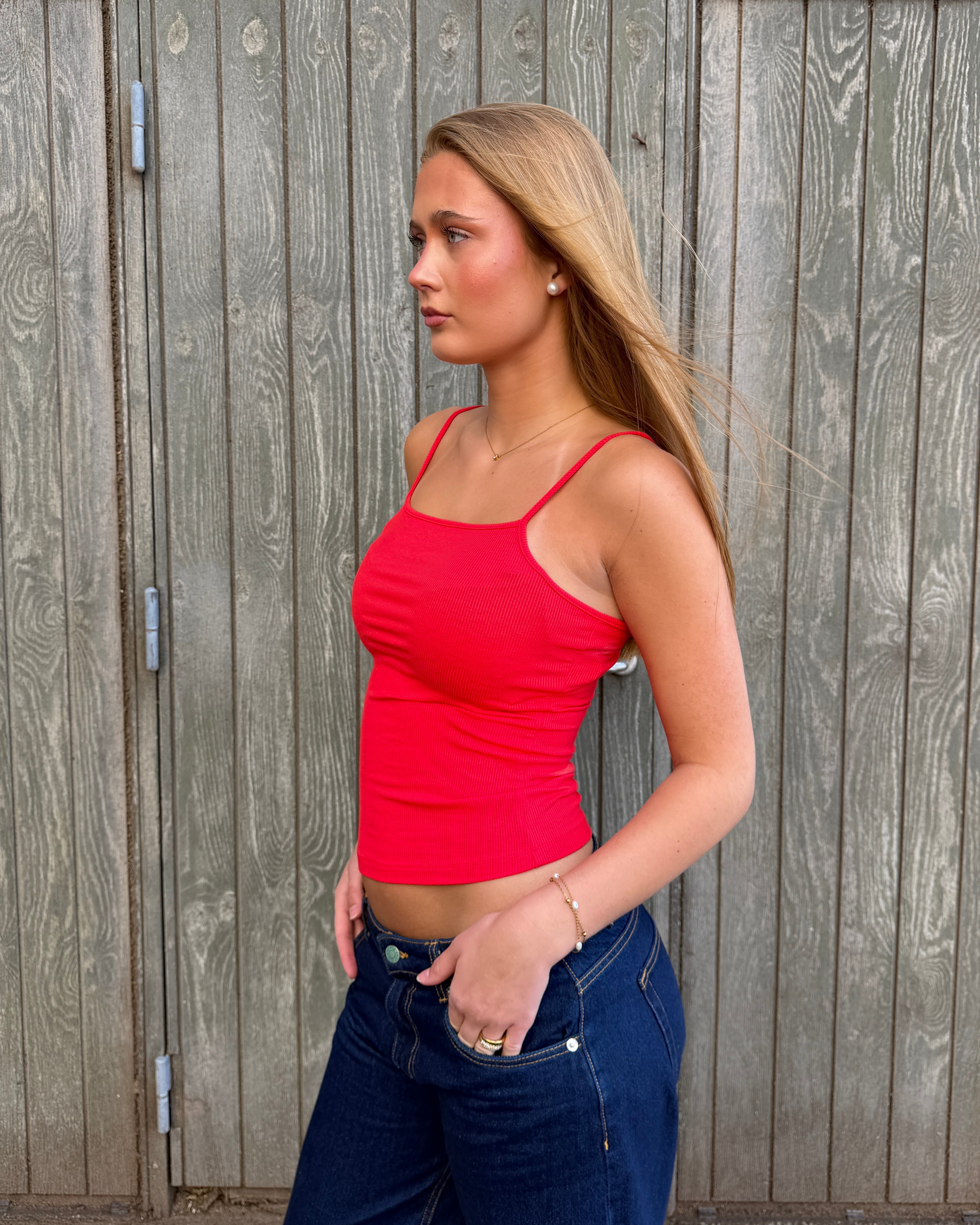 CAMILLE TANK TOP - RED - Dinvintageshop
