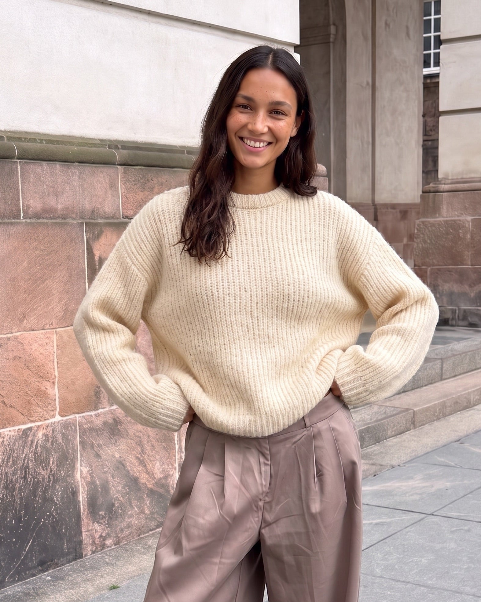 DORTHEA CHUNKY KNIT - FRENCH VANILLA MELANGE