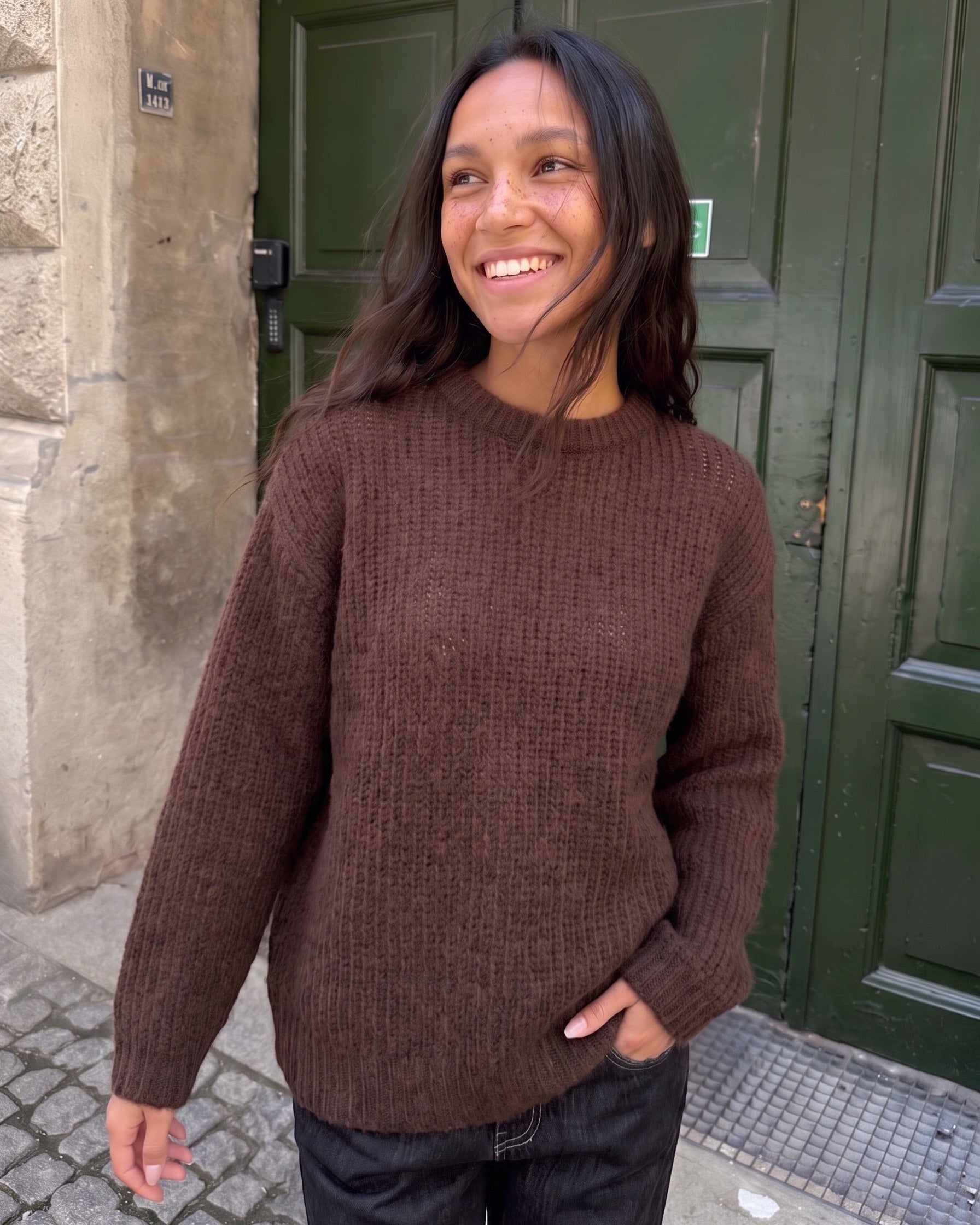 DORTHEA CHUNKY KNIT - HOT FUDGE MELANGE