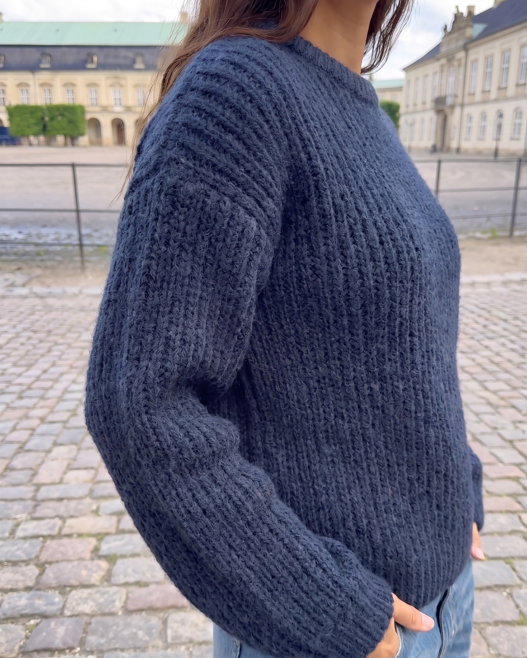 DORTHEA CHUNKY KNIT - MARITIME BLUE MELANGE