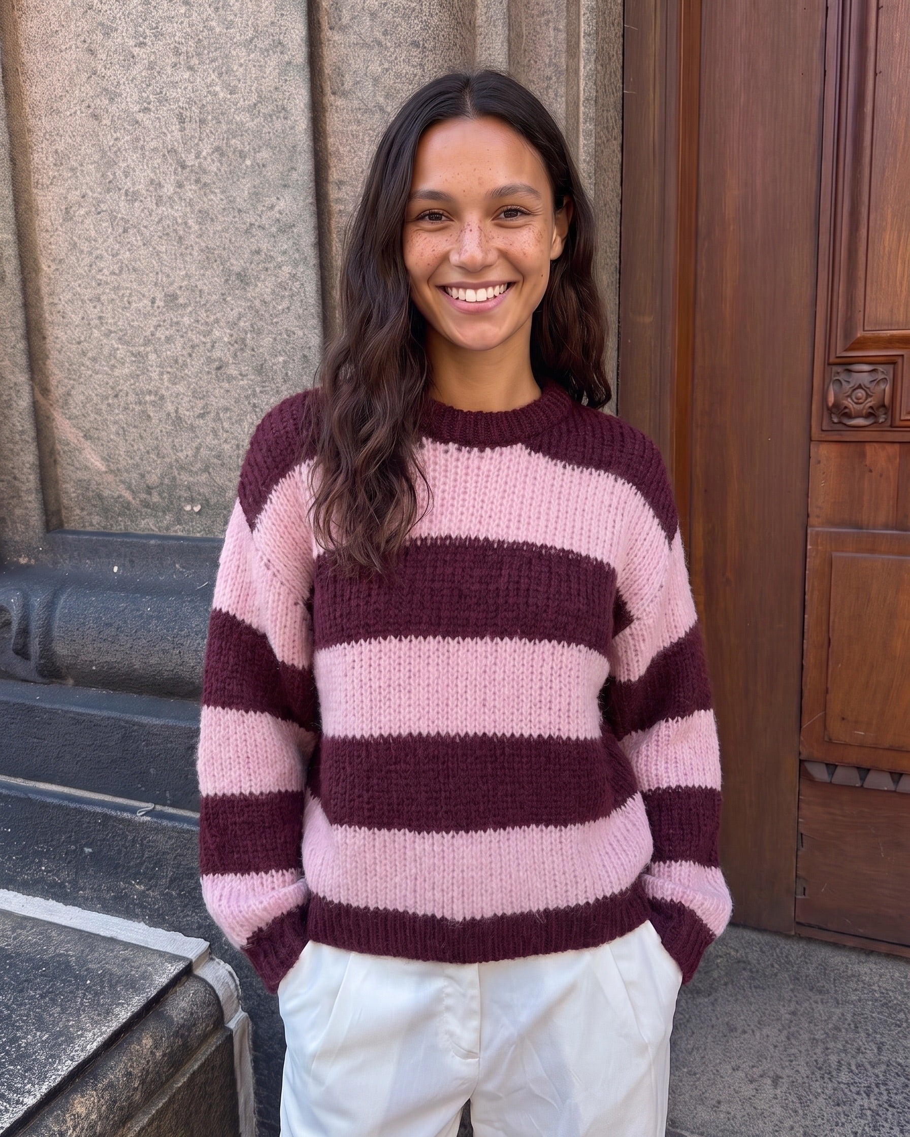 DORTHEA CHUNKY KNIT - WINETASTING ROSEATE SPOONBILL