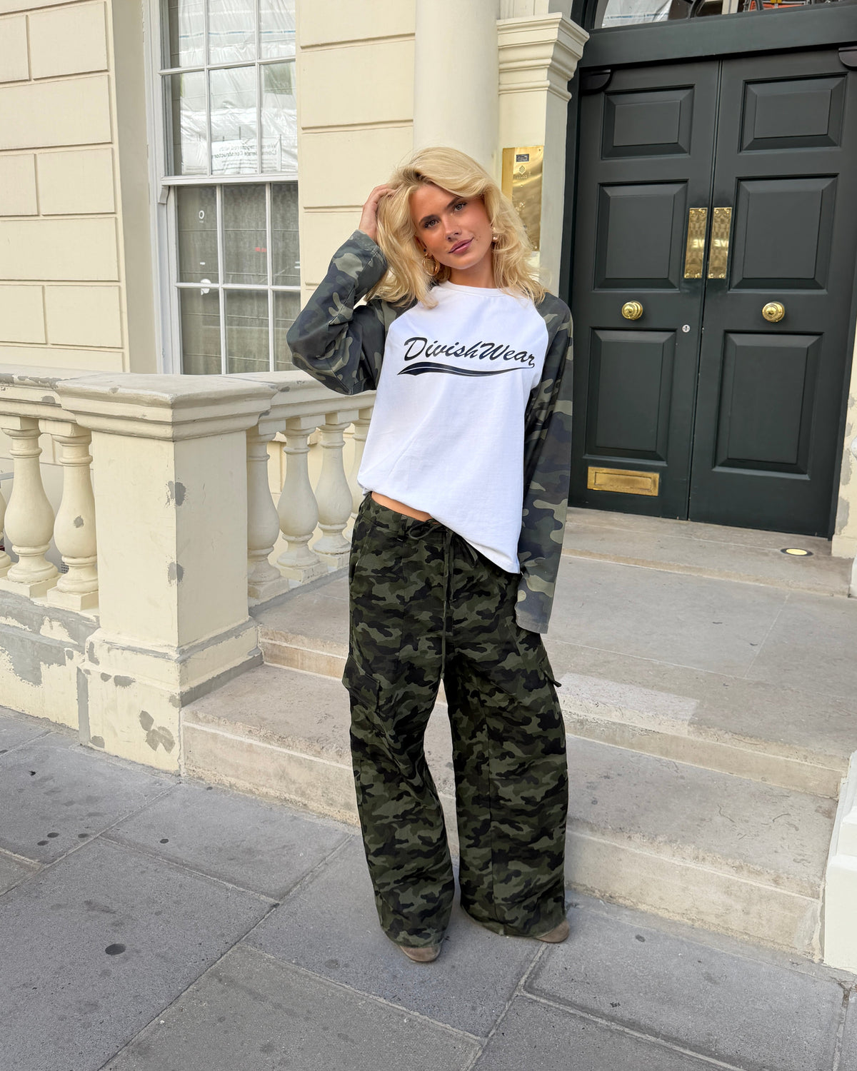ELLA PANTS - GREEN CAMO - Dinvintageshop