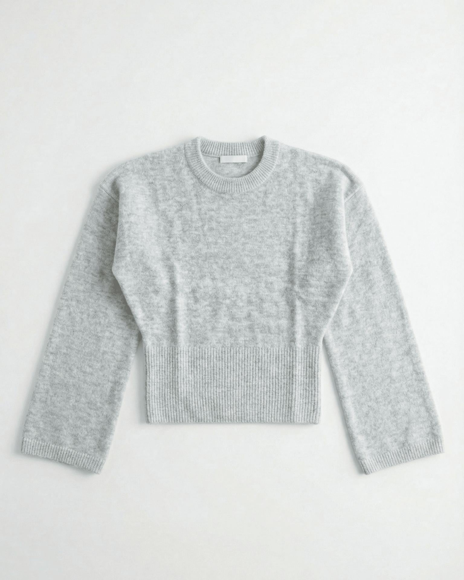 ELLEN ANGEL SLEEVE KNIT - LT GREY