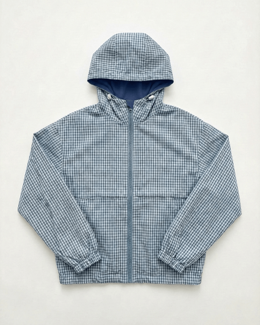 EMILIE JACKET - BLUE CHECK - Dinvintageshop