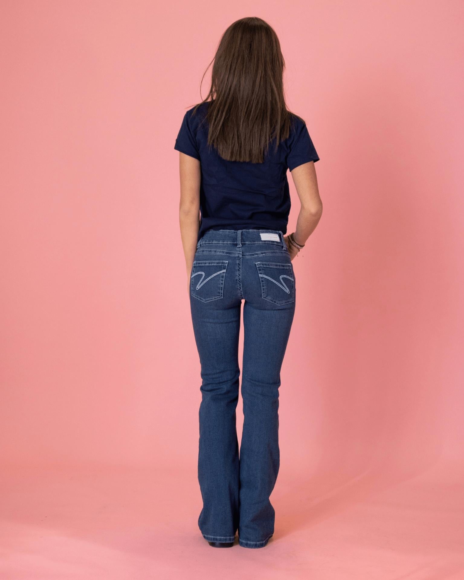 ERIKA LOW BOOTCUT JEANS - MID BLUE