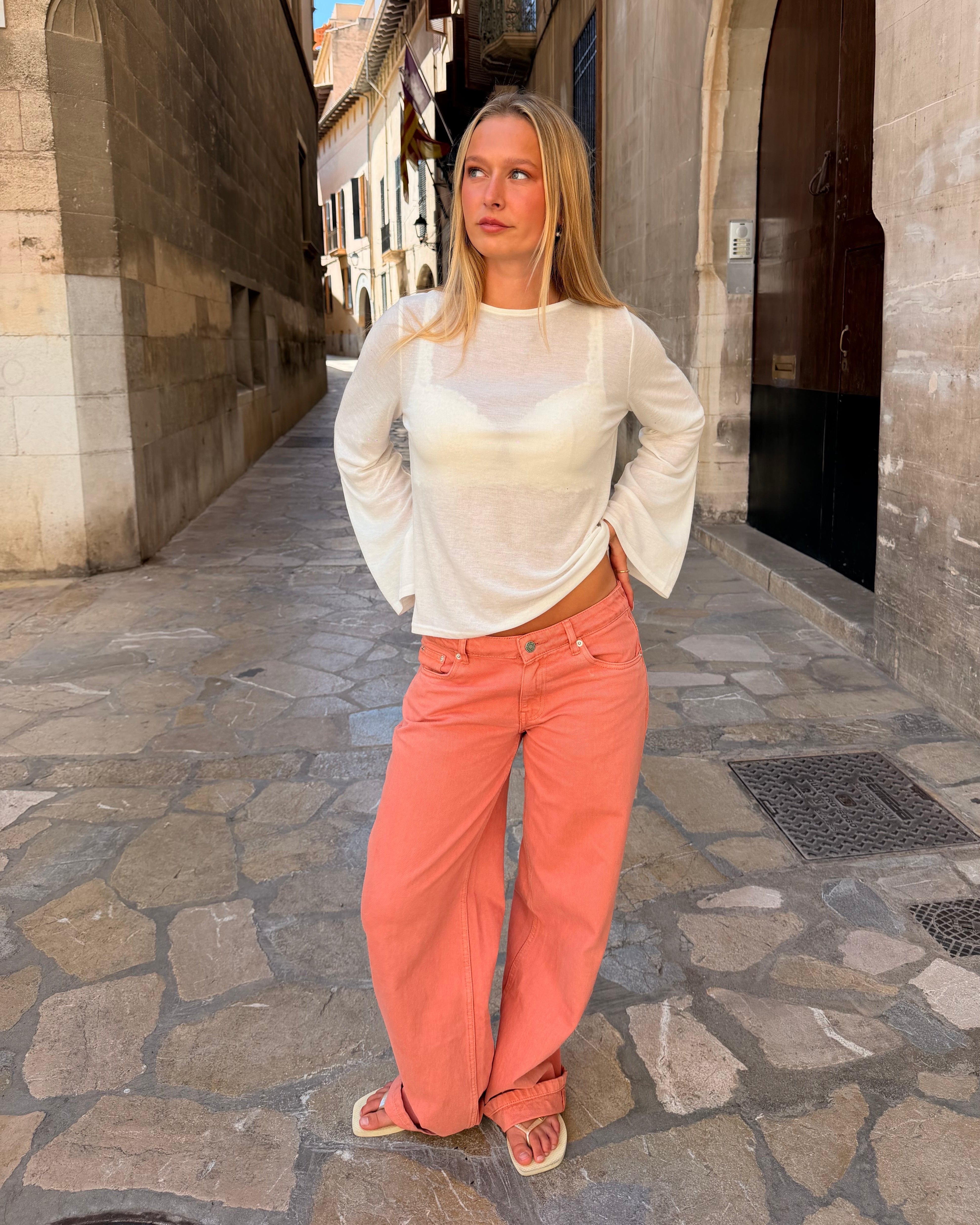 ESTHER JEANS - CORAL - Dinvintageshop