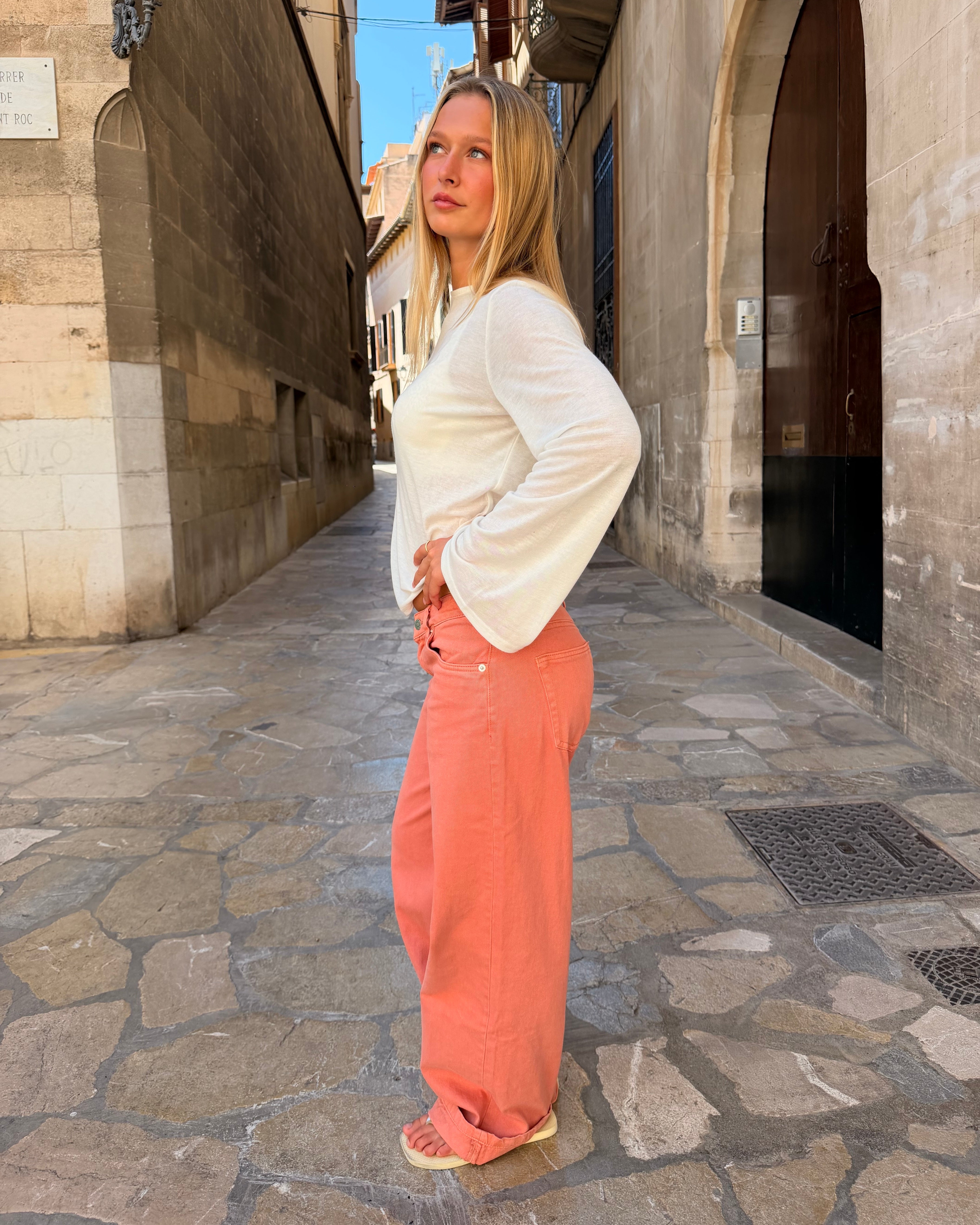 ESTHER JEANS - CORAL - Dinvintageshop