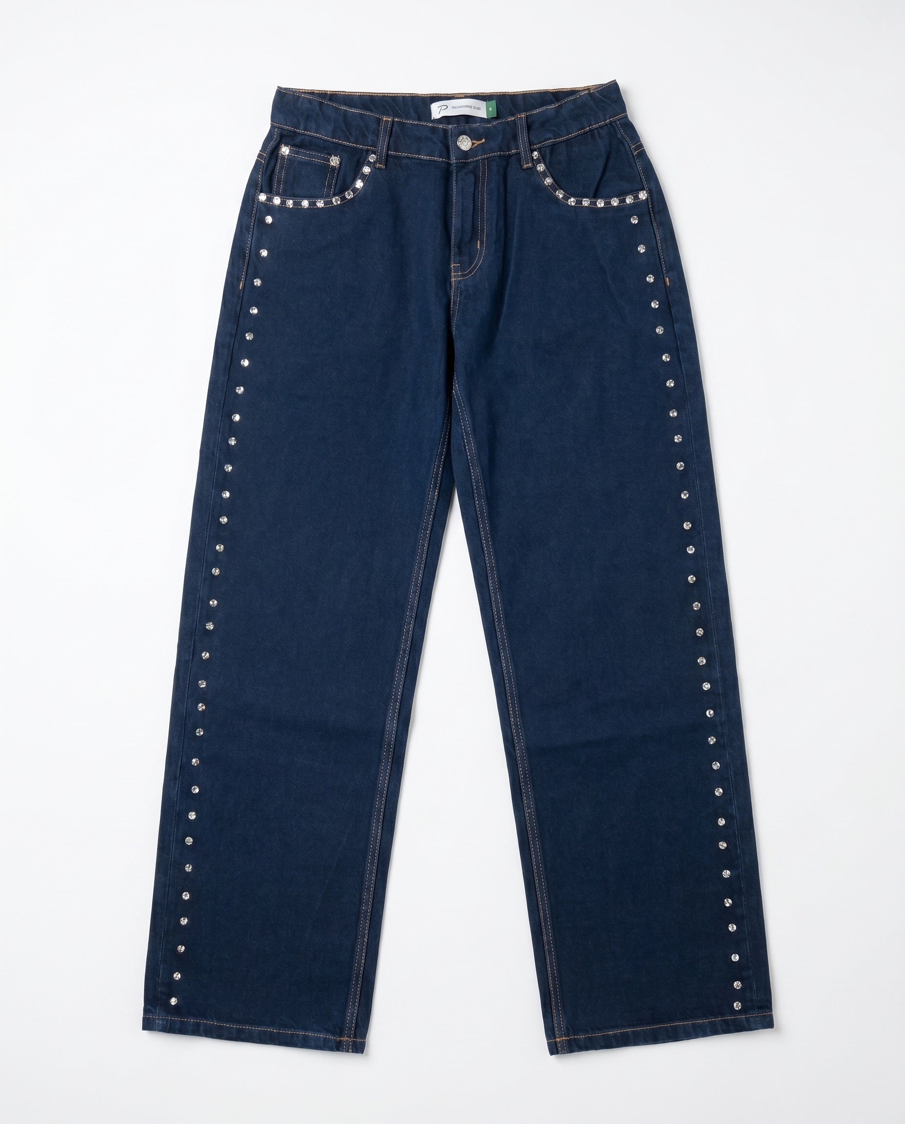 ESTHER STUD JEANS - DARK BLUE - Dinvintageshop