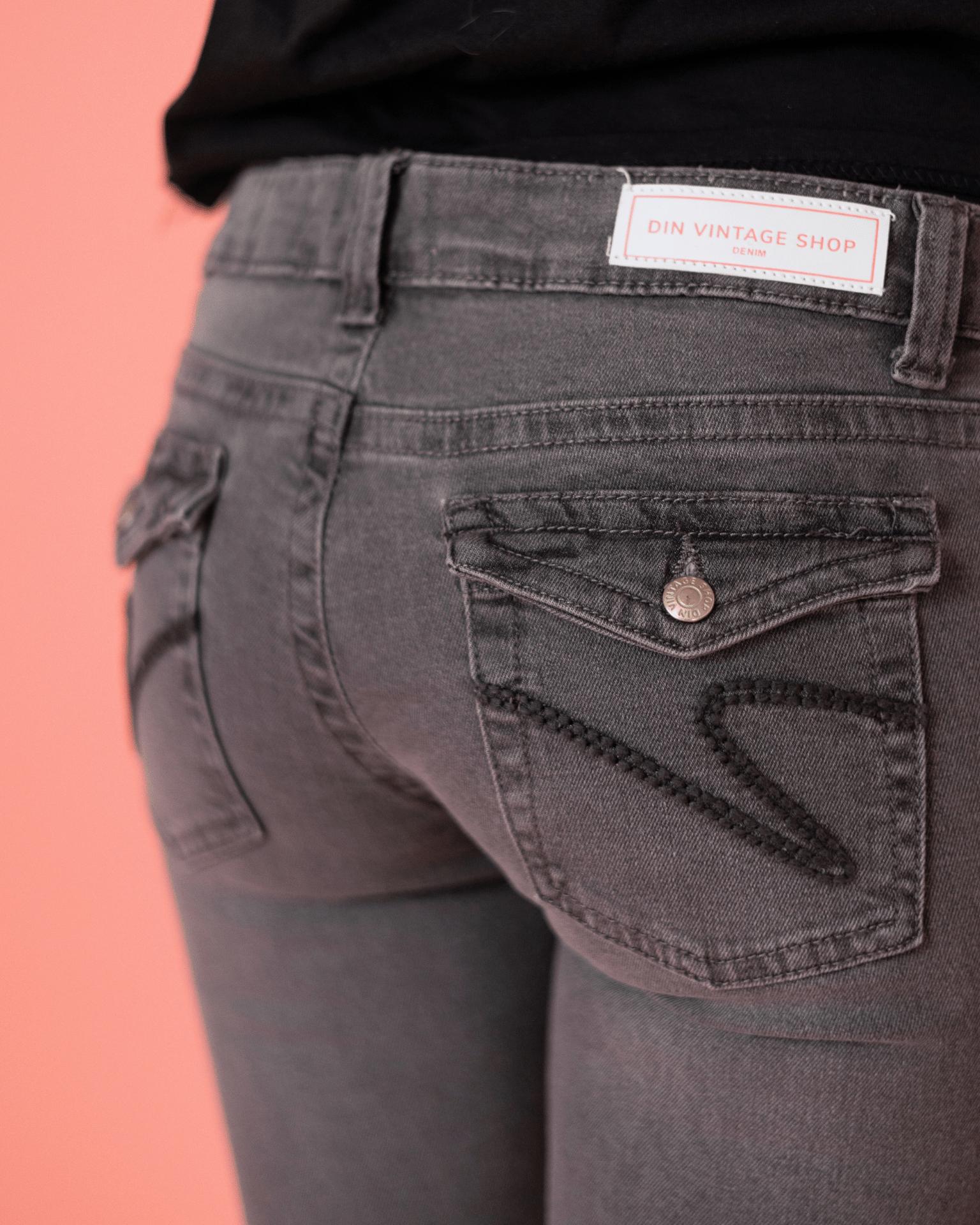 HANNAH ULTRA LOW BOOTCUT JEANS - DARK GREY