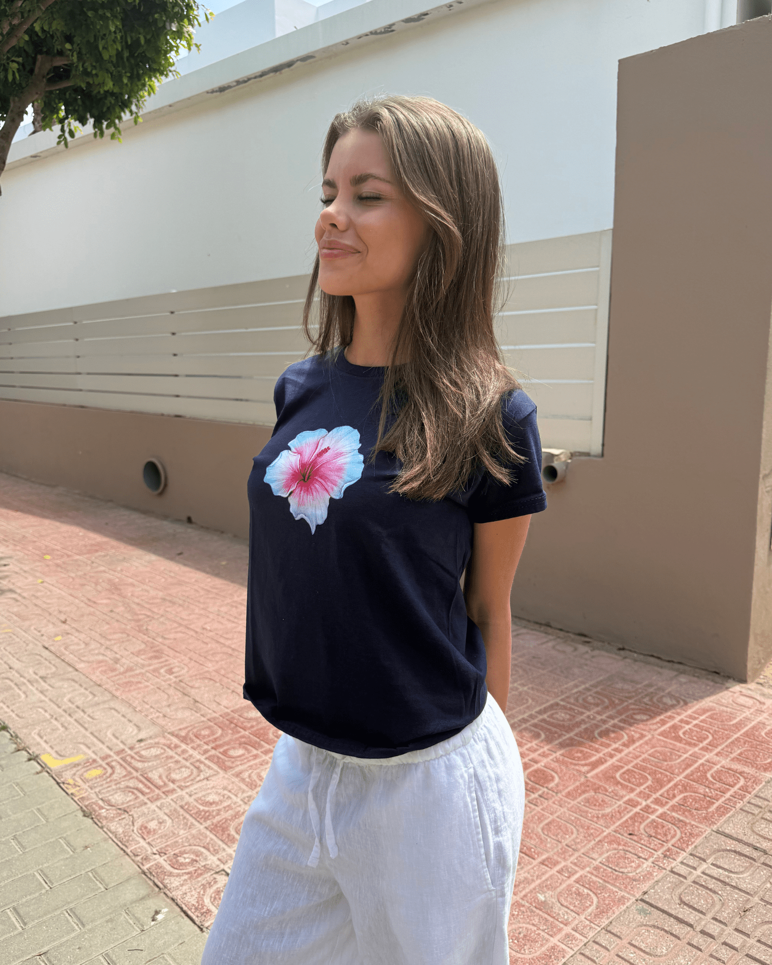 HAWAII (blå) BABY TEE - NAVY - Dinvintageshop