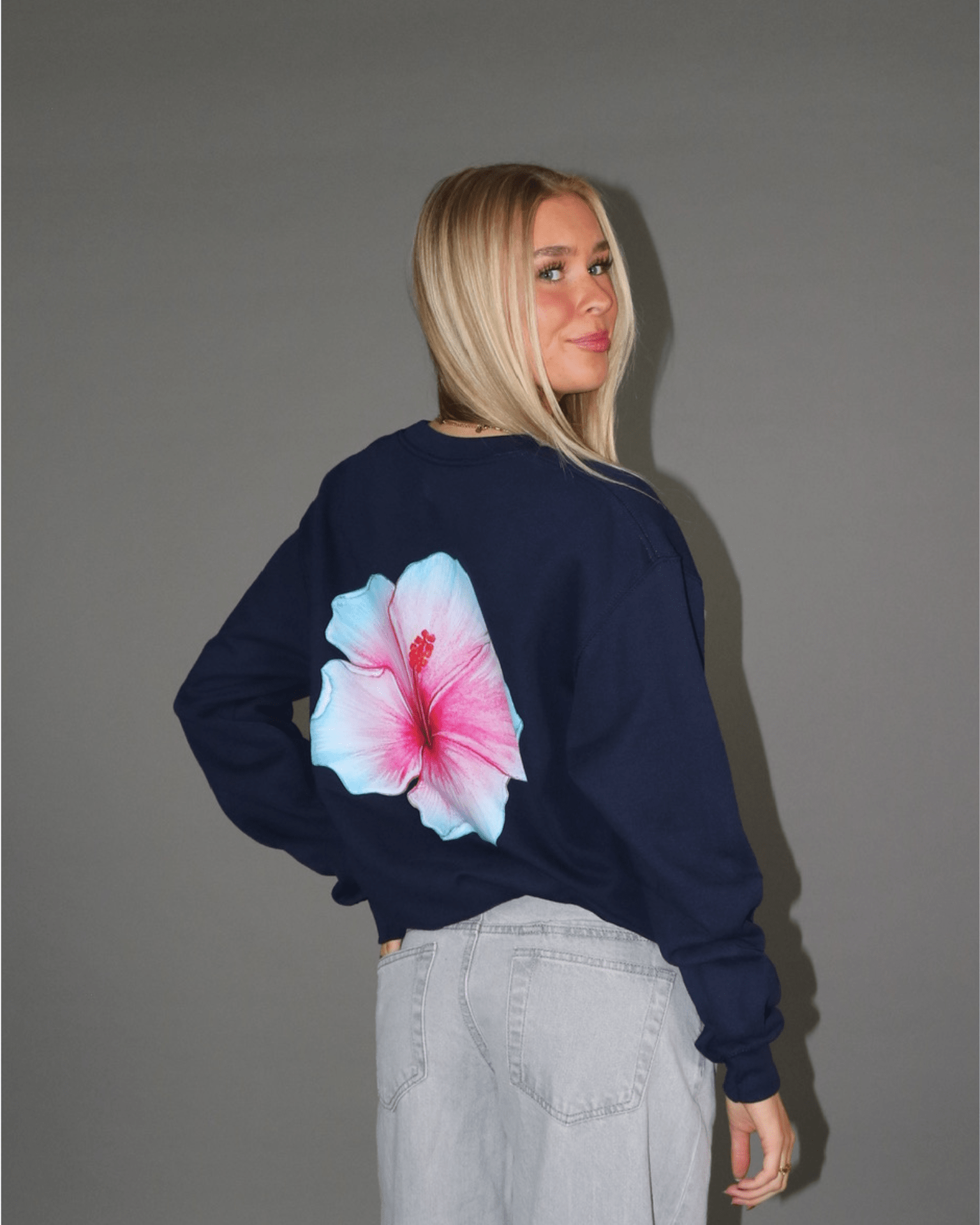 HAWAII (blue) SWEAT (rygprint) - NAVY - Dinvintageshop