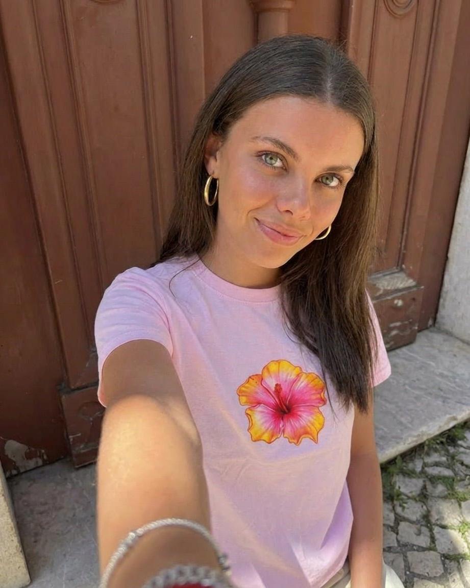 HAWAII (gul) BABY TEE - LYSERØD - Dinvintageshop