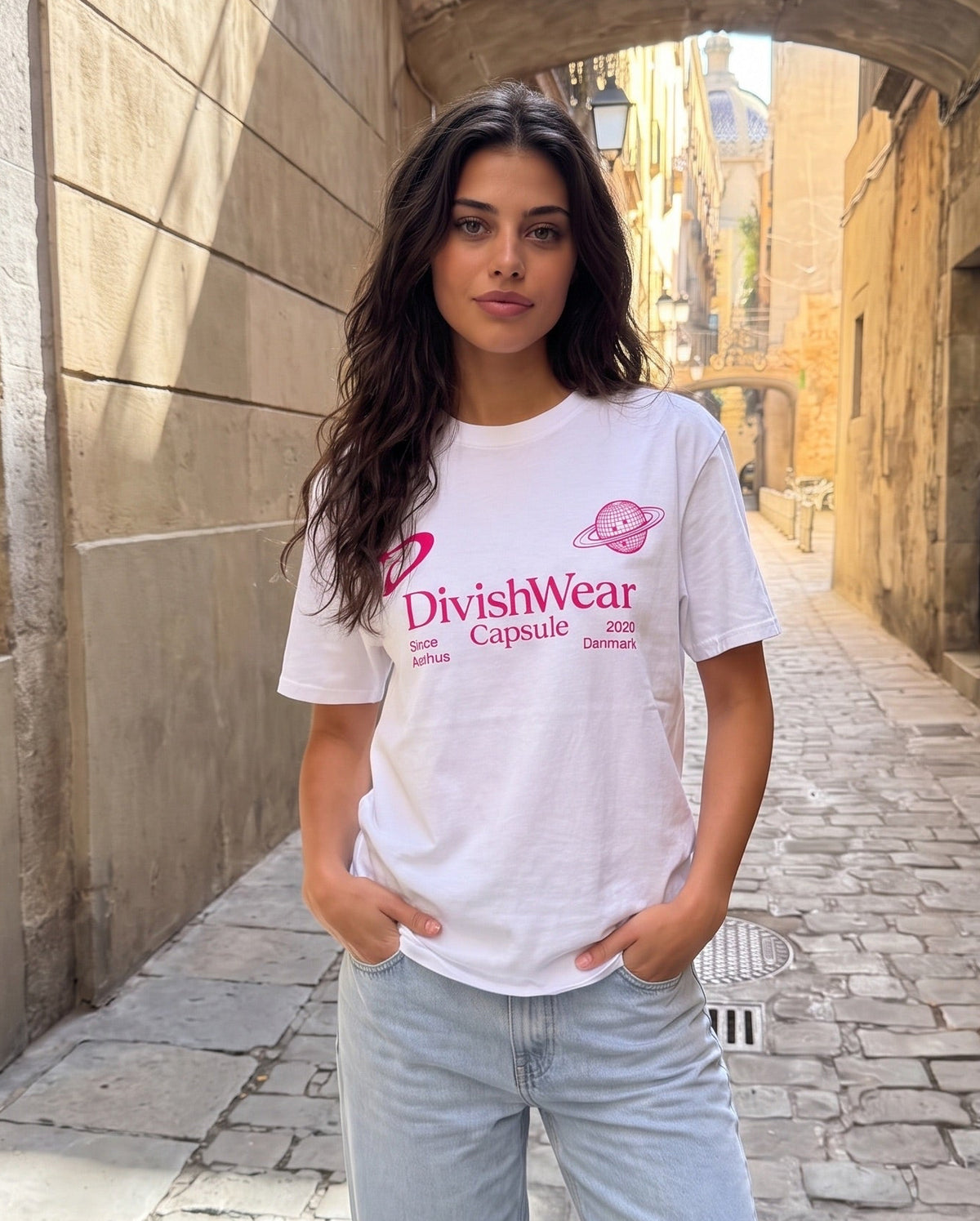 ALEA TEE - WHITE/PINK