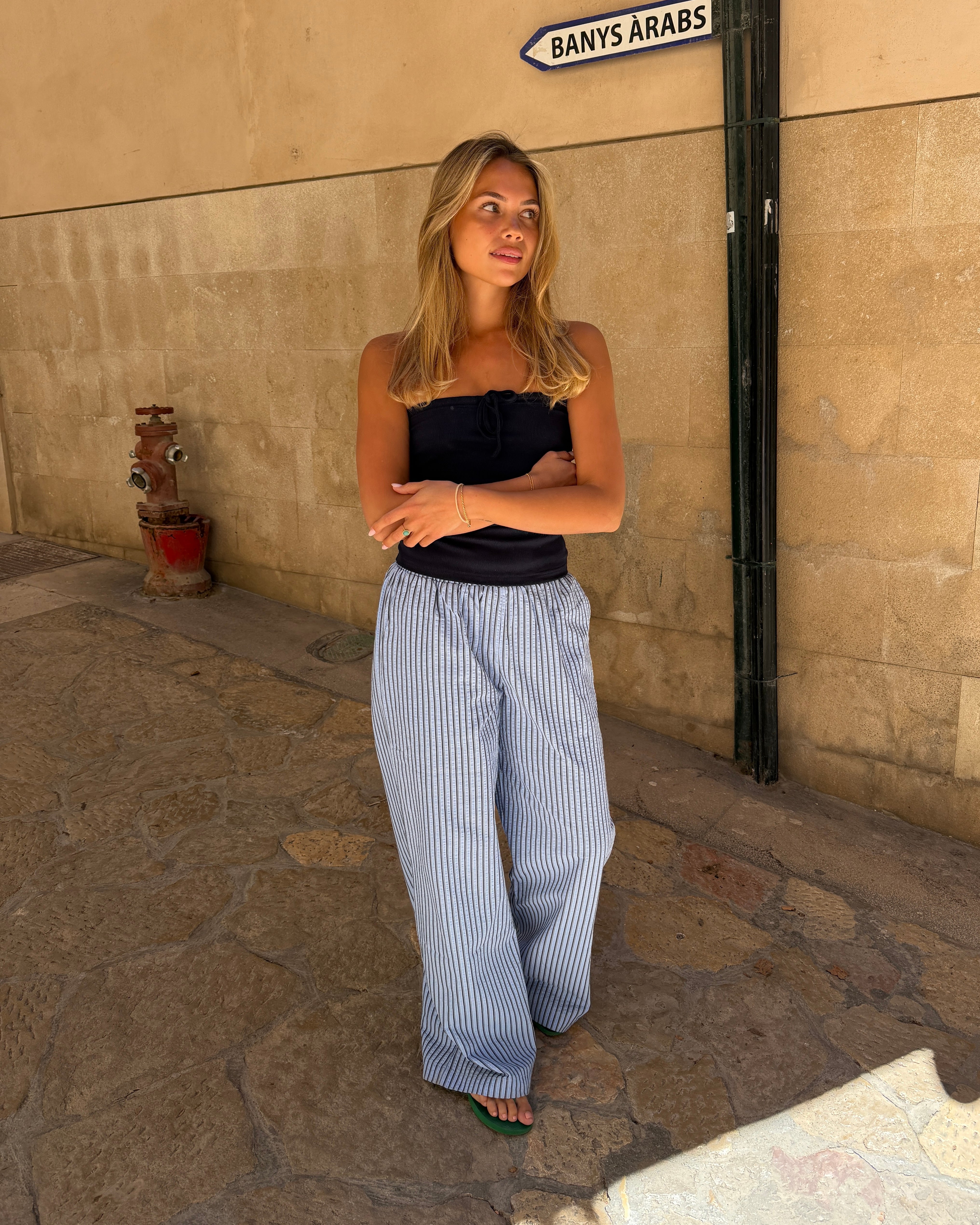 IDA STRIPE PANT - BLUE - Dinvintageshop