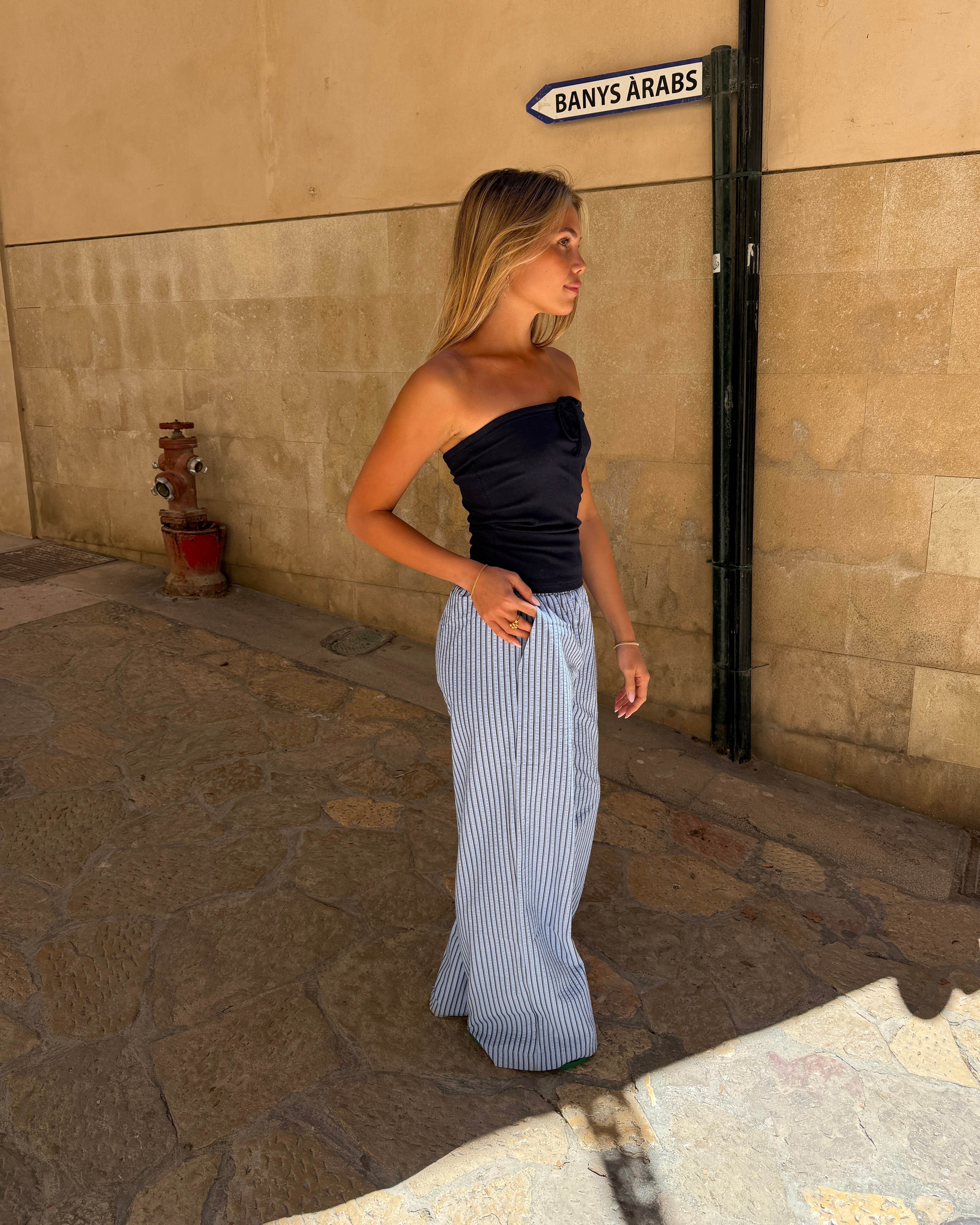 IDA STRIPE PANT - BLUE - Dinvintageshop