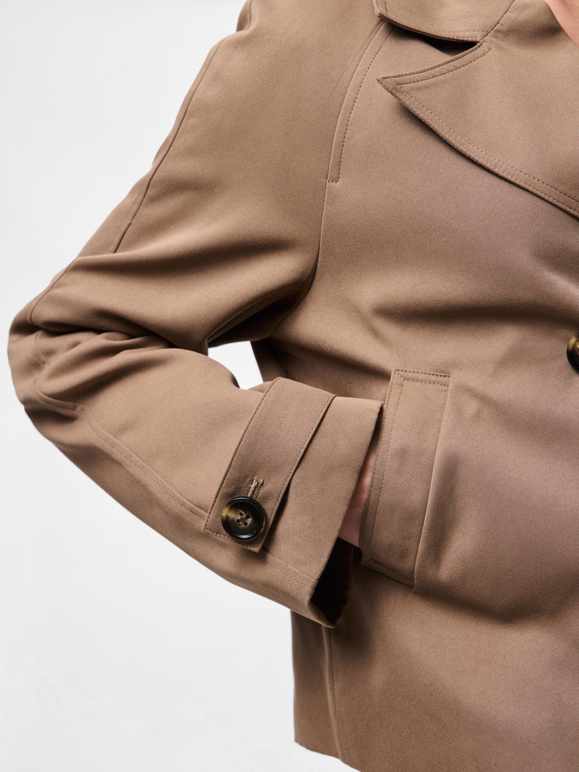 SCARLETT SHORT TRENCHCOAT - BROWN LENTIL
