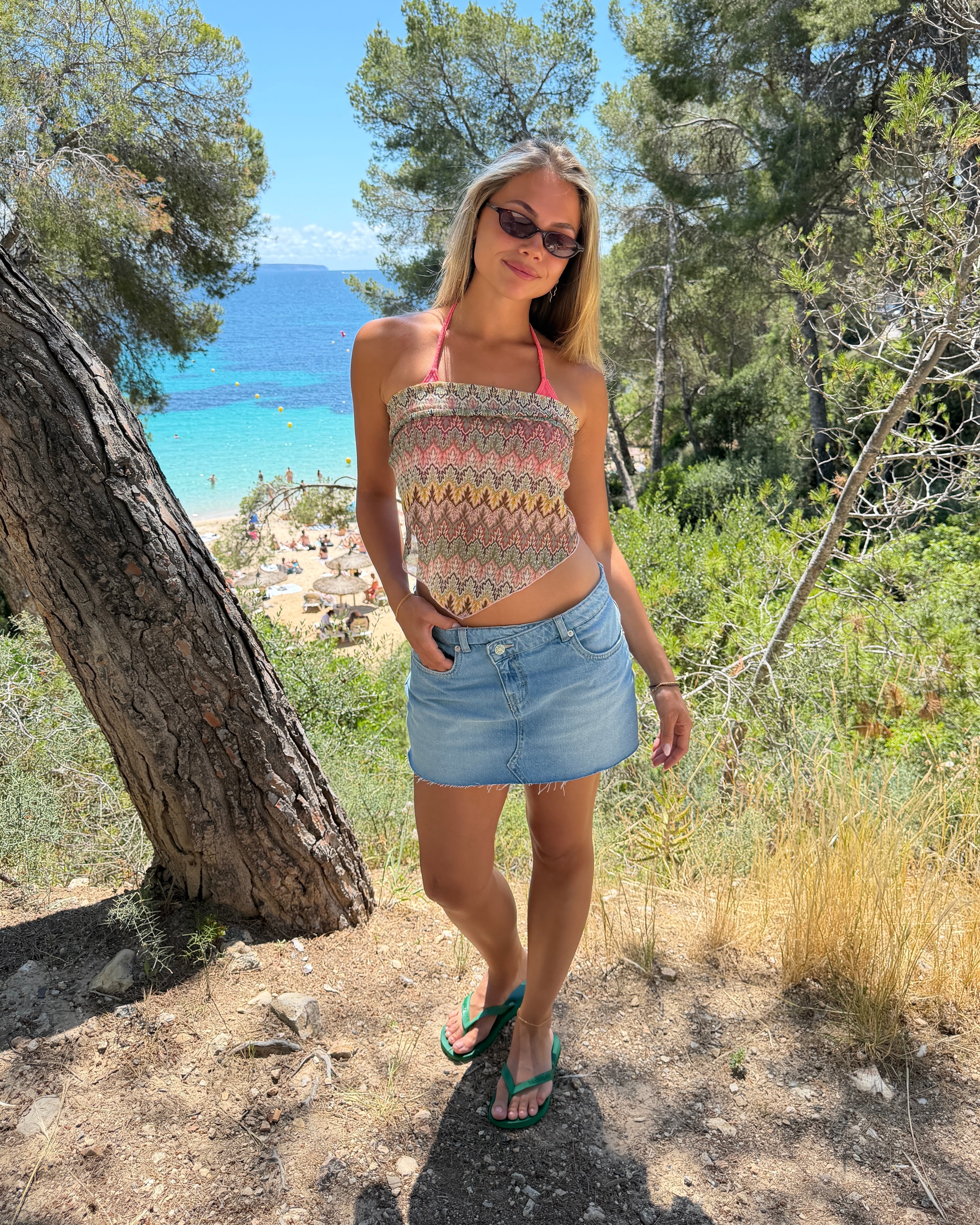 JESSICA DENIM MINI SKIRT - LIGHT BLUE - Dinvintageshop