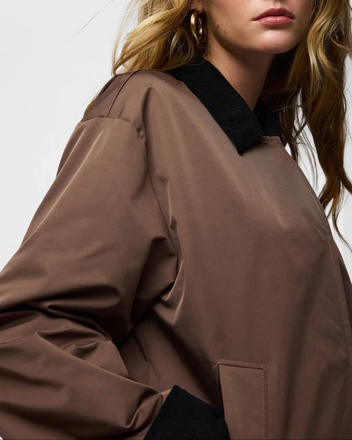 JORMA SHORT JACKET - COFFEE/BLACK - Dinvintageshop