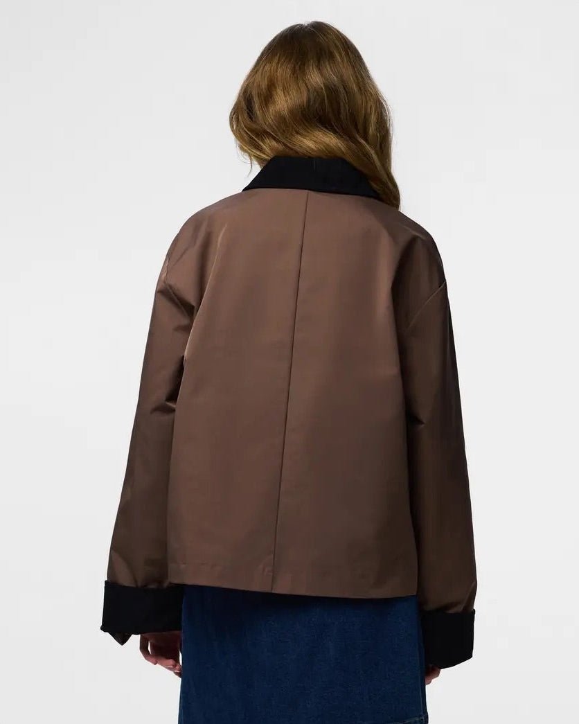 JORMA SHORT JACKET - COFFEE/BLACK - Dinvintageshop