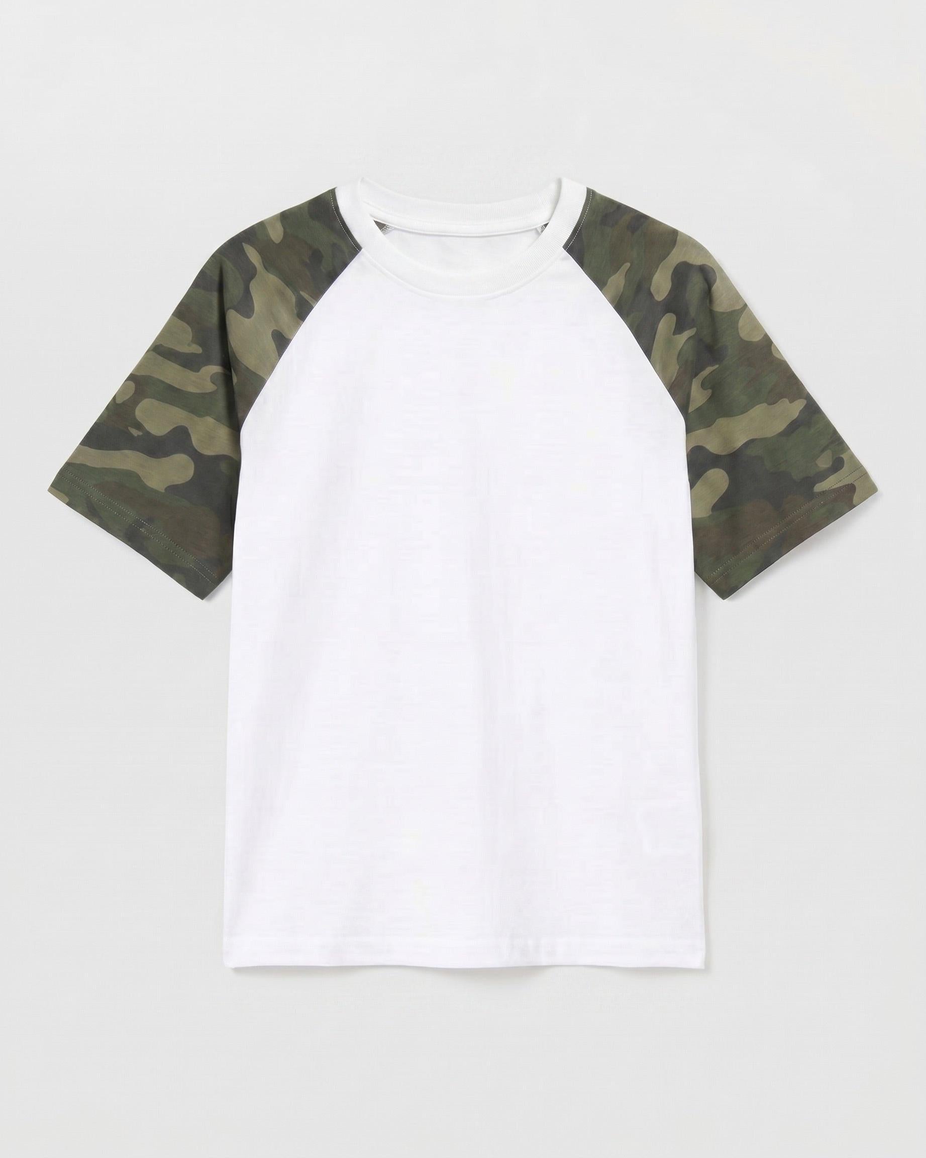 KATJA TEE - WHITE/GREEN ARMY - Dinvintageshop