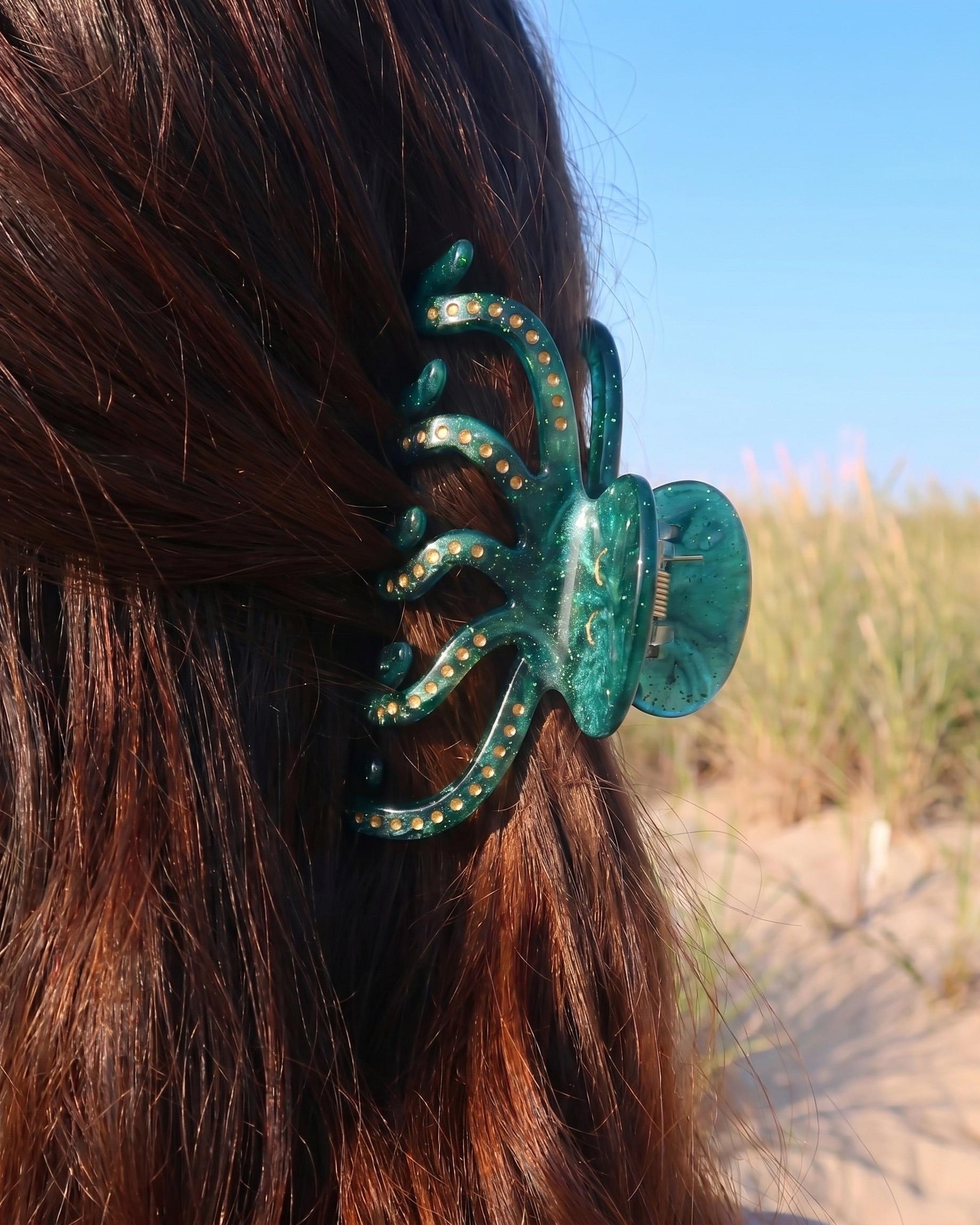 KILINA BLÆKSPRUTTE HÅRKLEMME - PATINA GREEN - Dinvintageshop