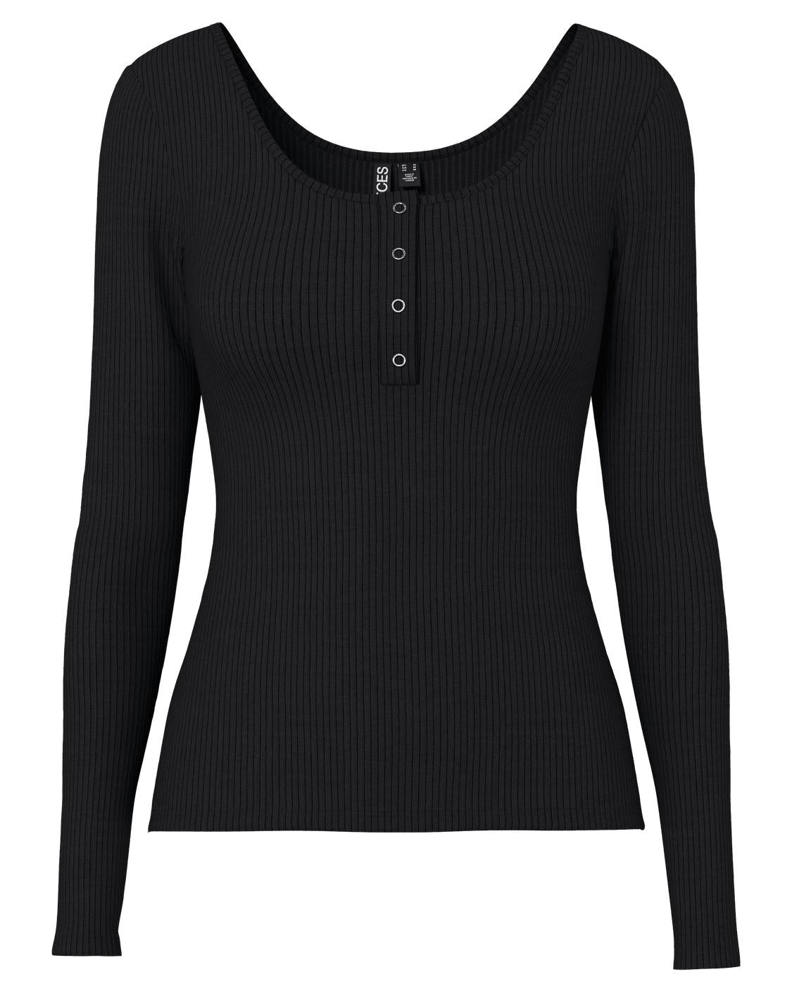 KITTE LANGÆRMET TOP - BLACK
