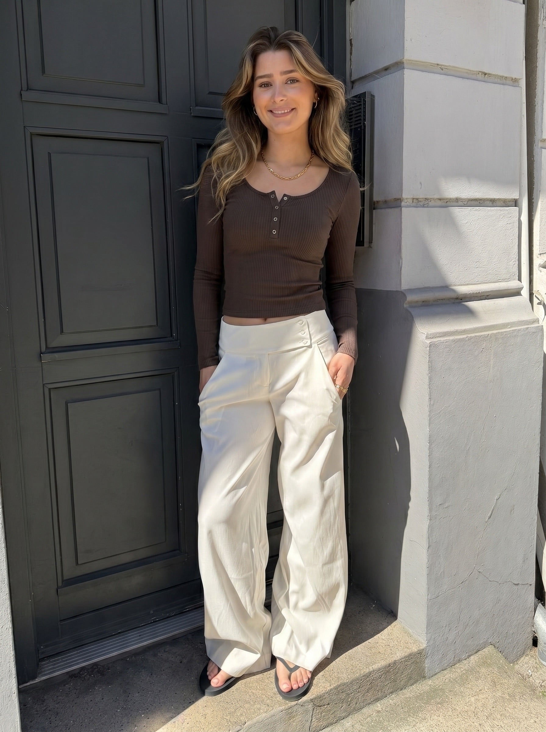 KITTE LANGÆRMET TOP - HOT FUDGE - Dinvintageshop