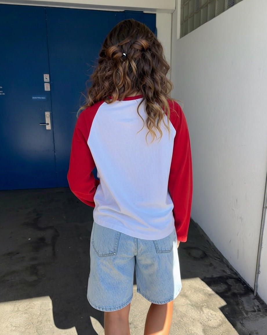 KLARA TEE - WHITE/RED - Dinvintageshop