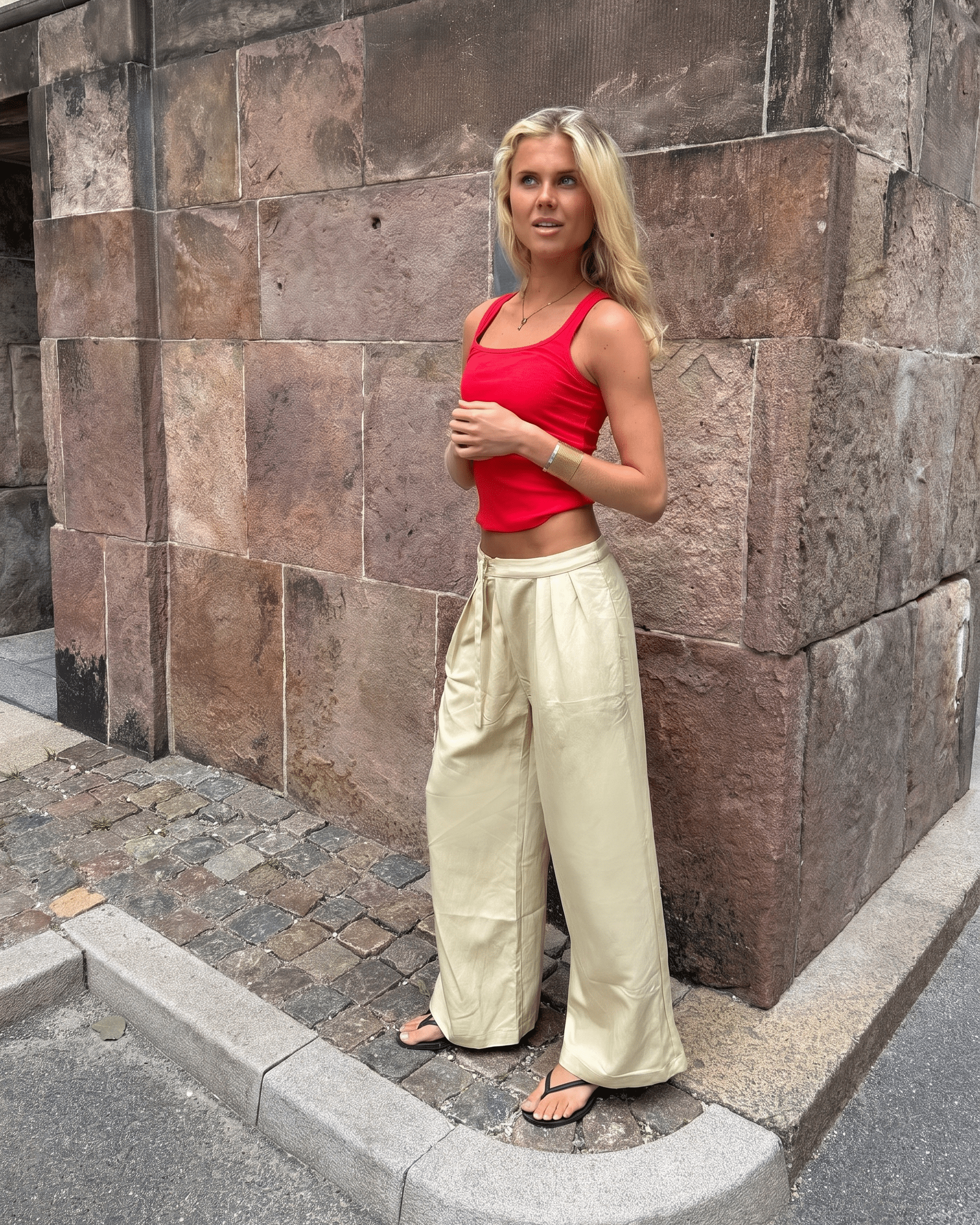 LILJE PANT - SAND - Dinvintageshop