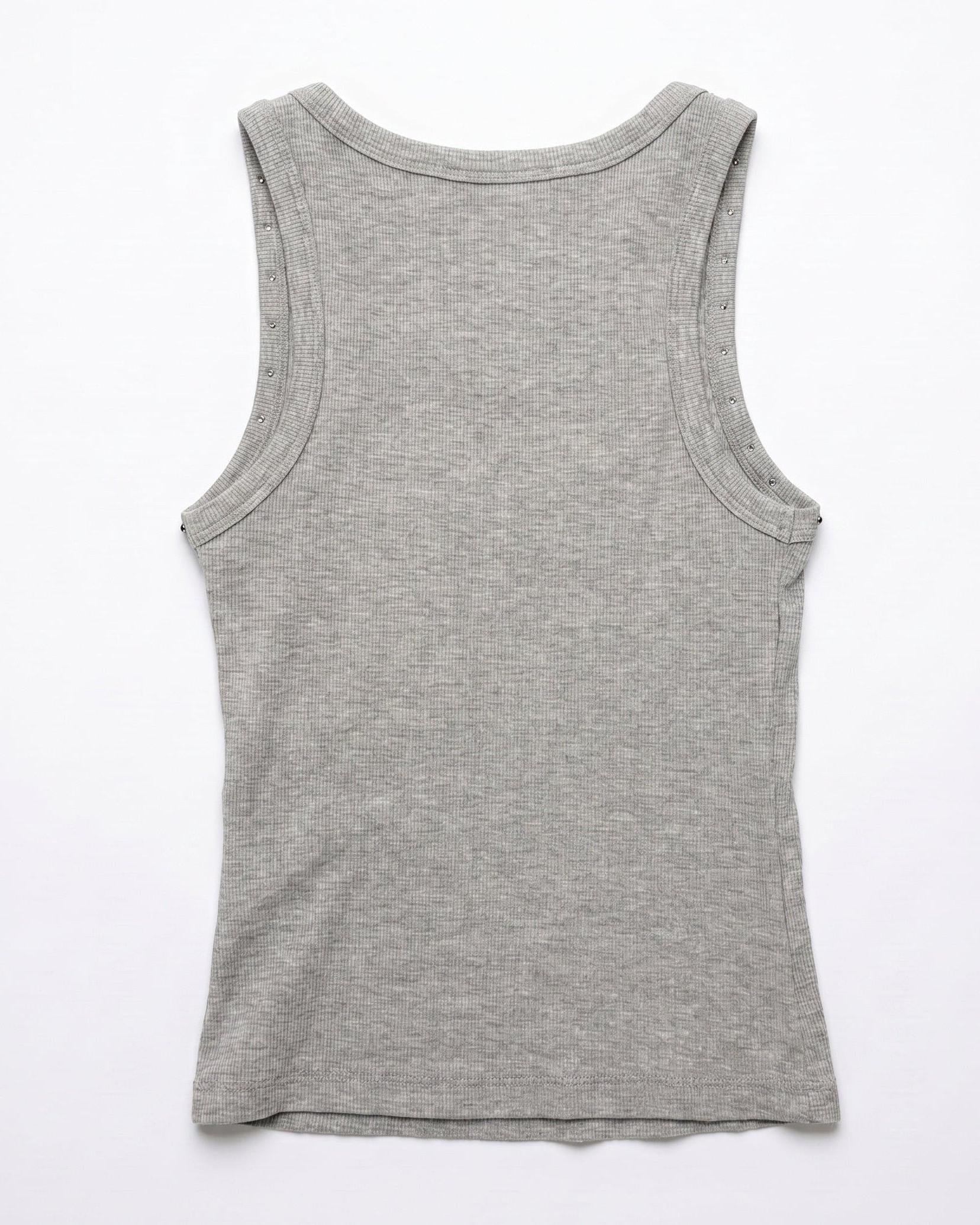 LUNA STUDS TANK TOP - GREY - Dinvintageshop