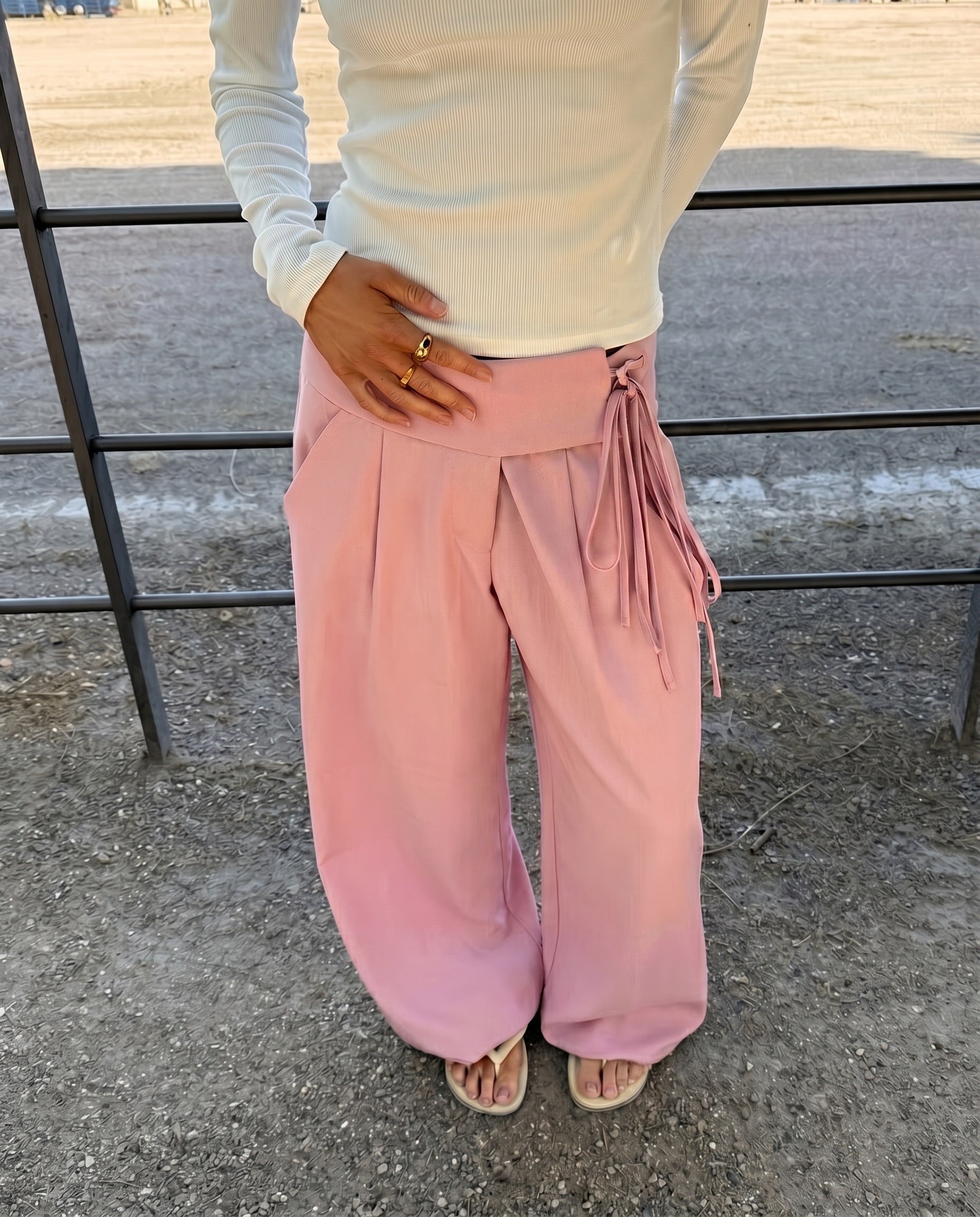MAIA SUIT PANT - LIGHT PINK - Dinvintageshop