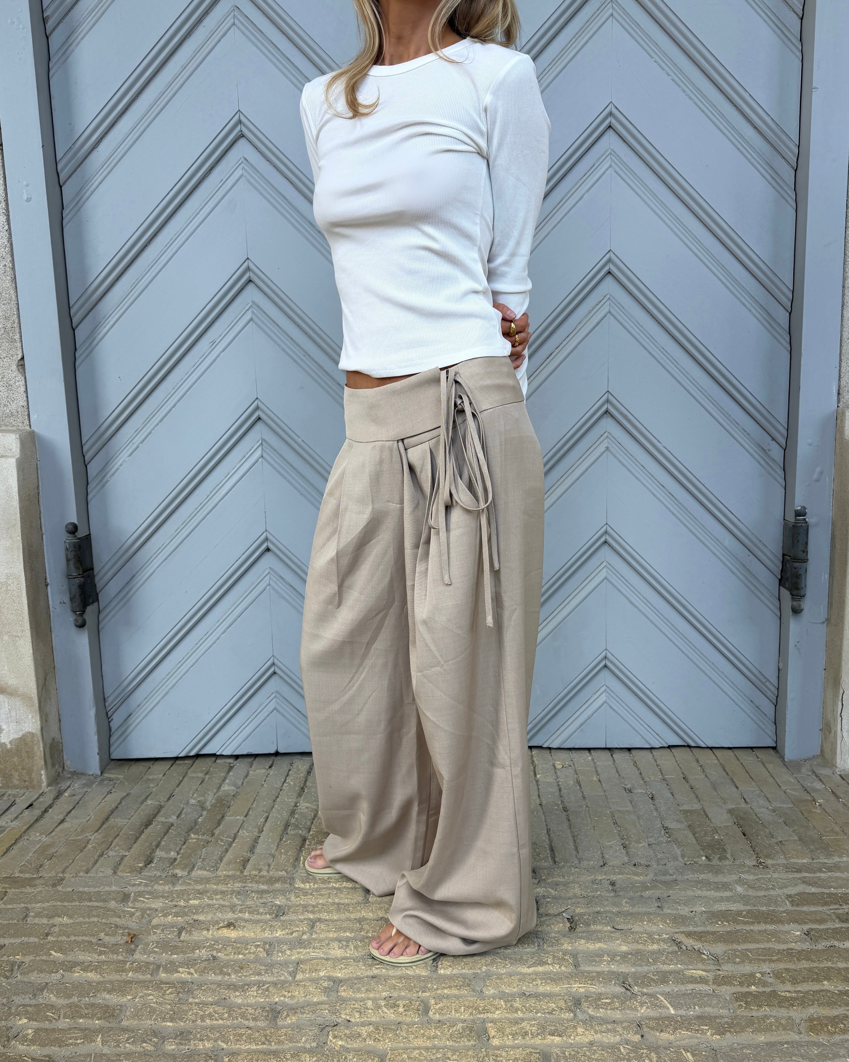 MAIA SUIT PANT - SAND - Dinvintageshop