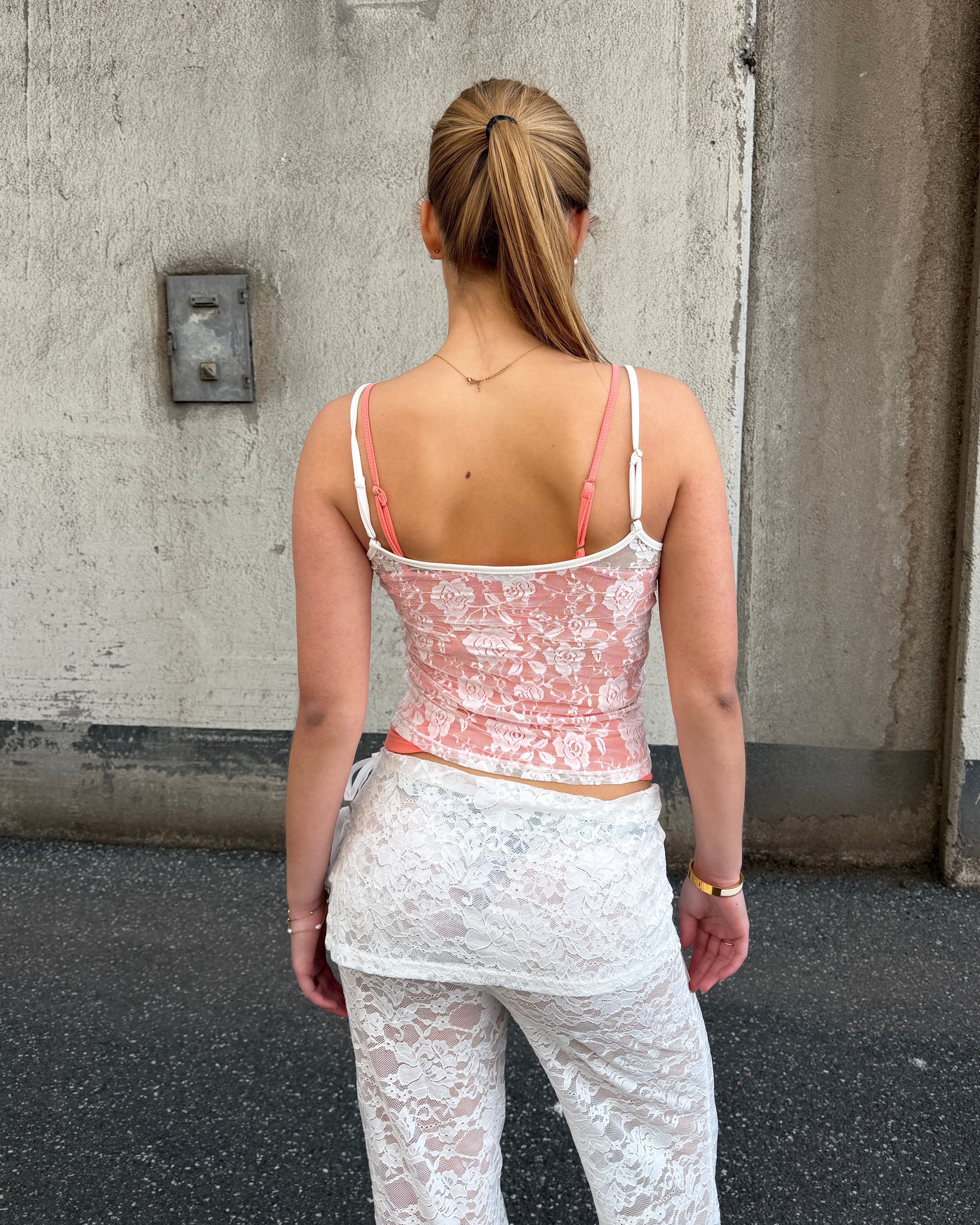 MALOU LACE TANK TOP - WHITE - Dinvintageshop