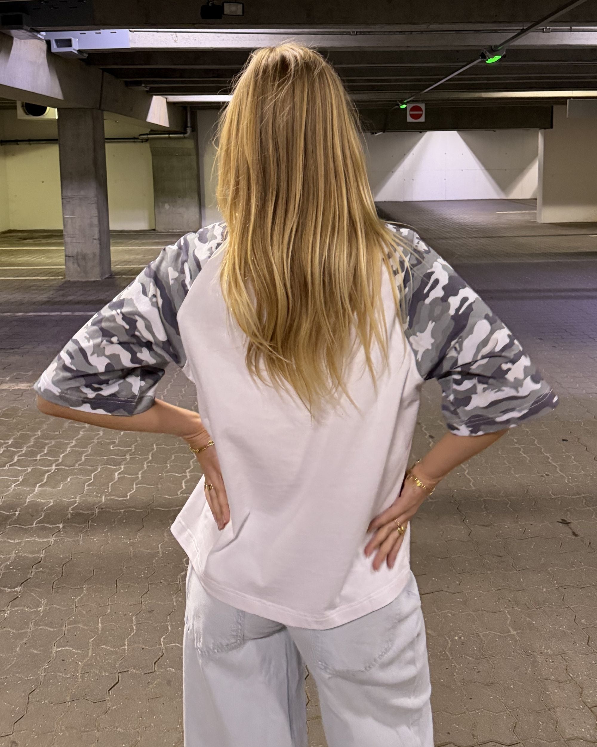 MARIE TEE - WHITE/GREY - Dinvintageshop