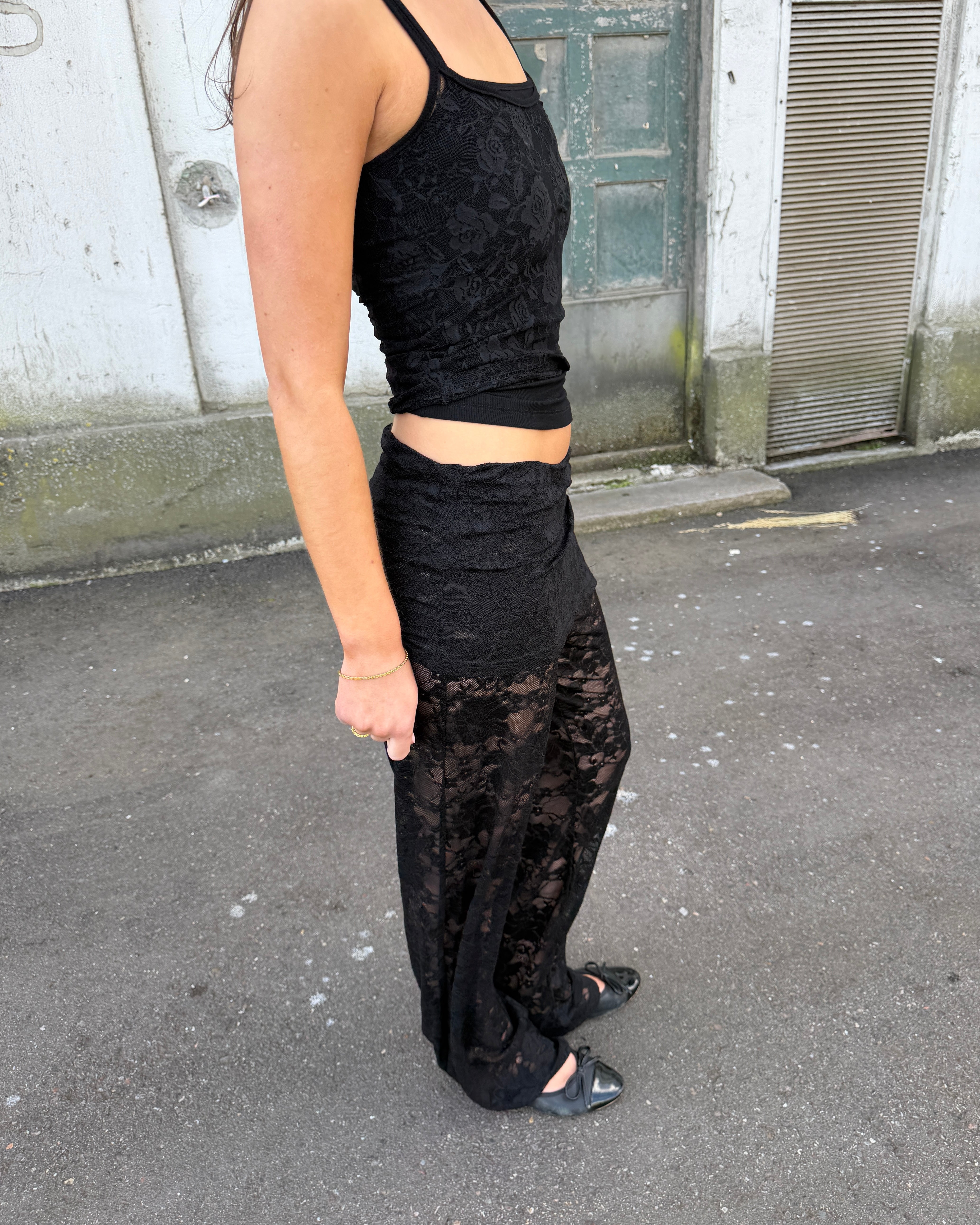 MILLIE LACE PANTS - BLACK - Dinvintageshop