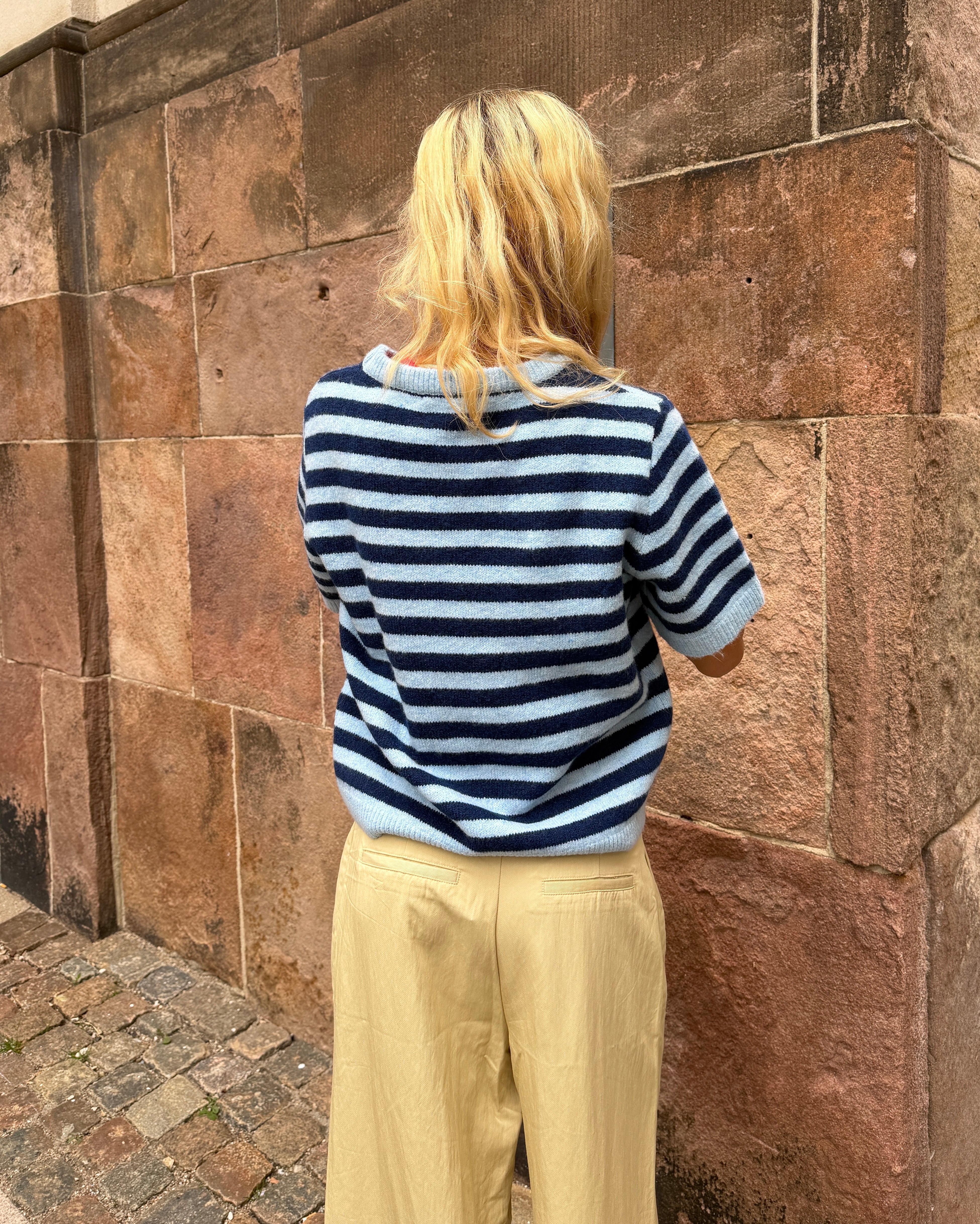 MIRA STRIBET STRIK - LIGHT BLUE/NAVY - Dinvintageshop